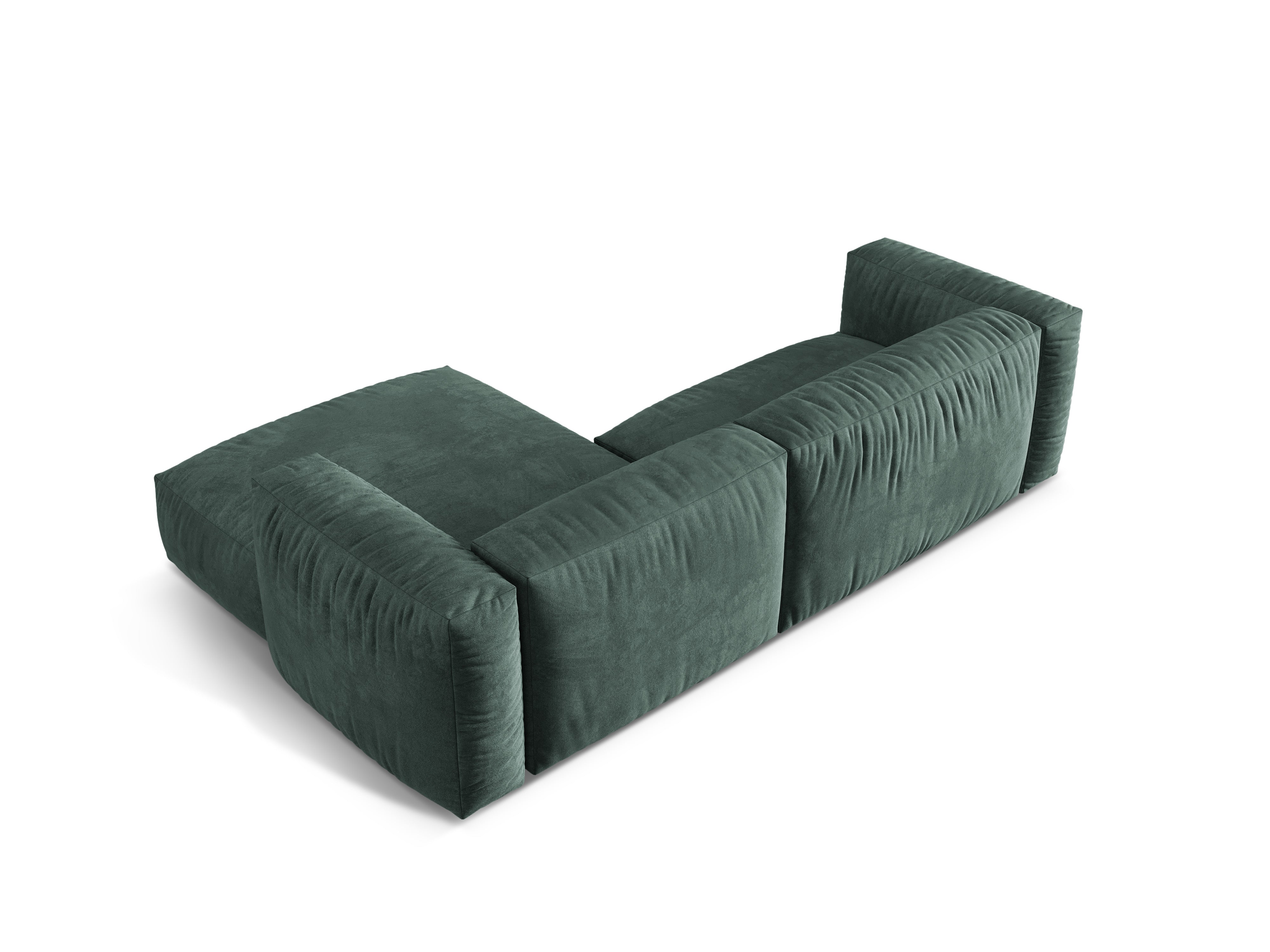 Right-sided 2-person velvet corner Martin Petrol
