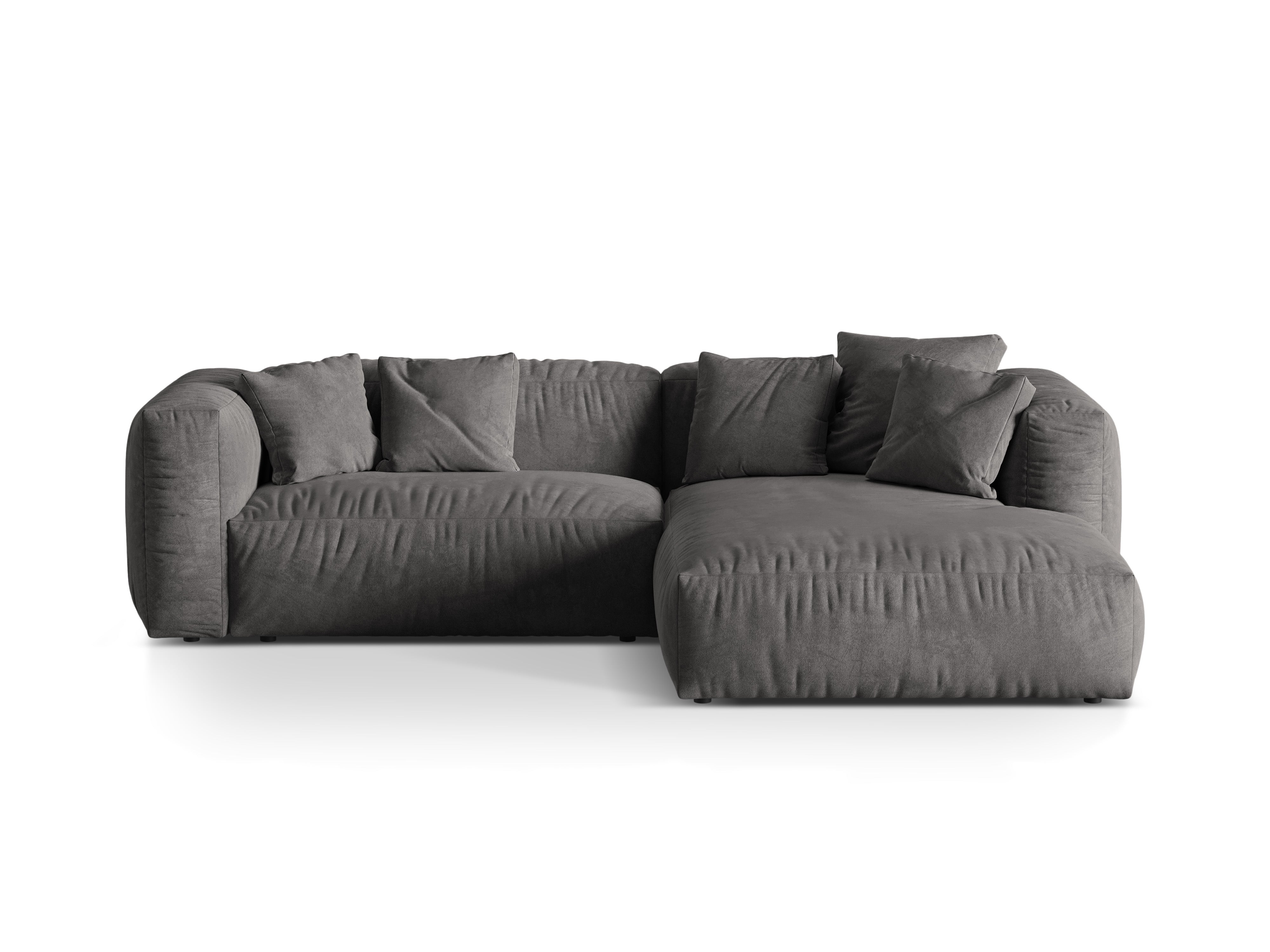 Right-sided 2-person velvet corner Martin Gray
