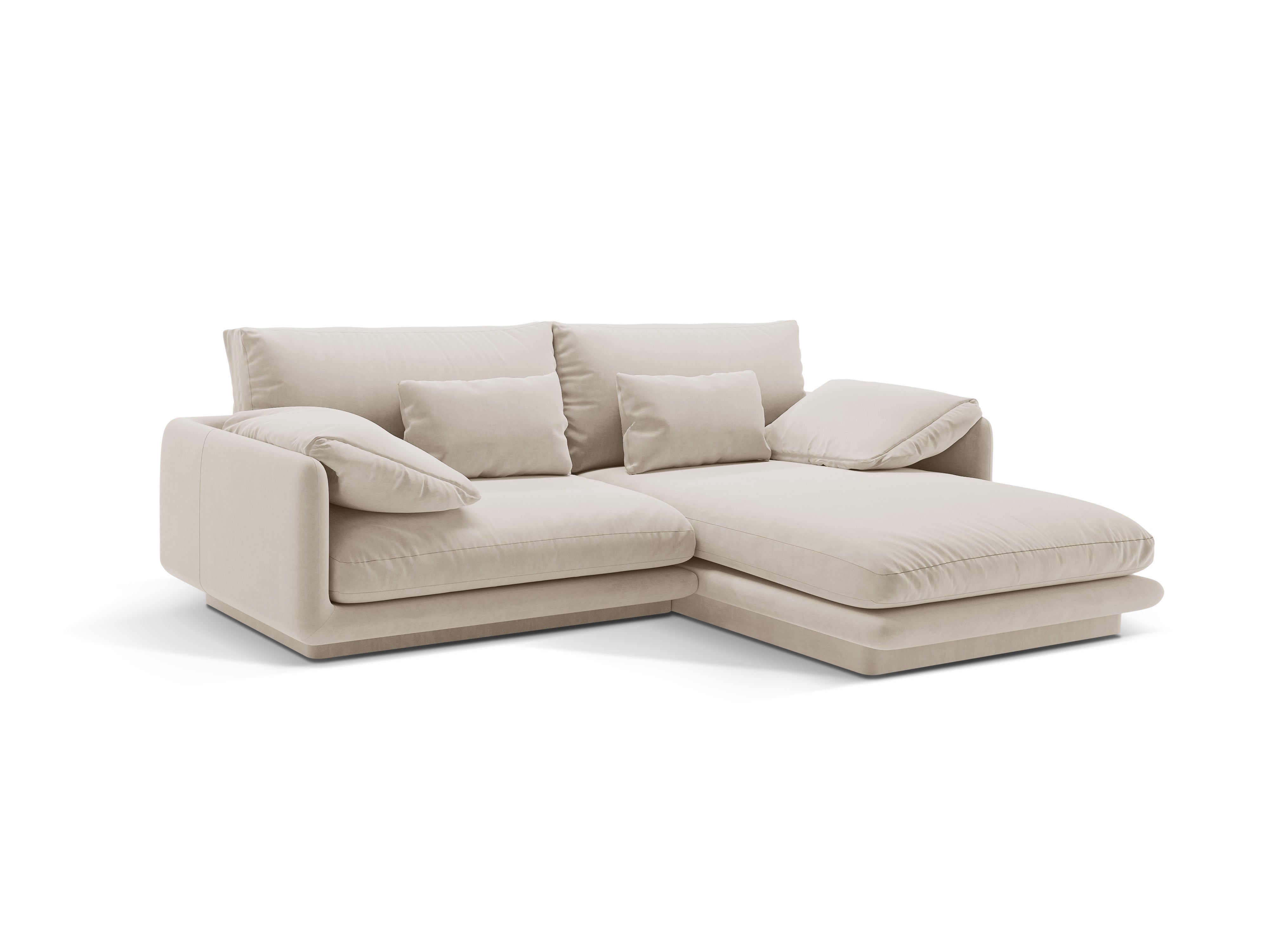 Torino ecru velvet velvet 3-person right-sided