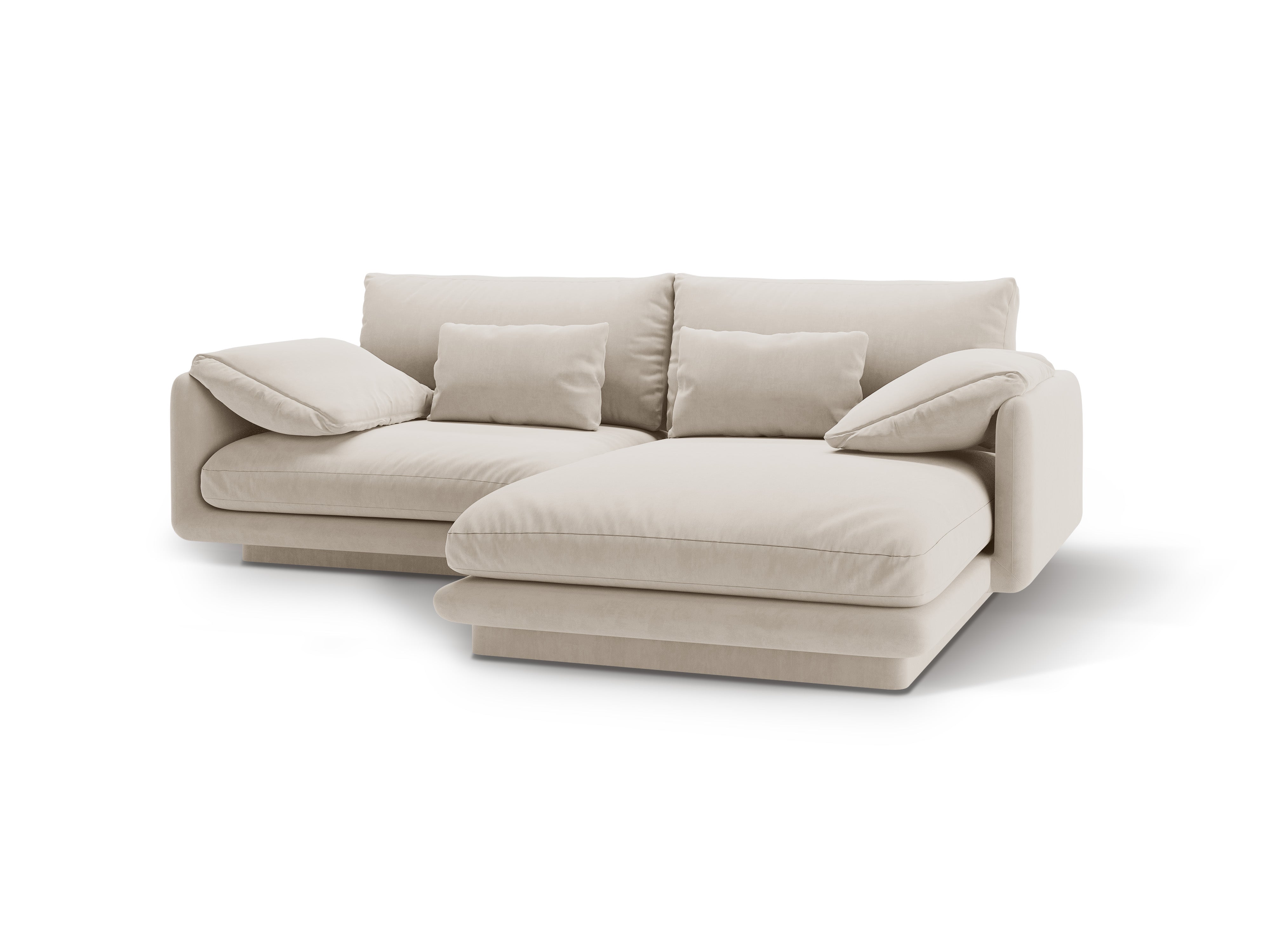Torino ecru velvet velvet 3-person right-sided