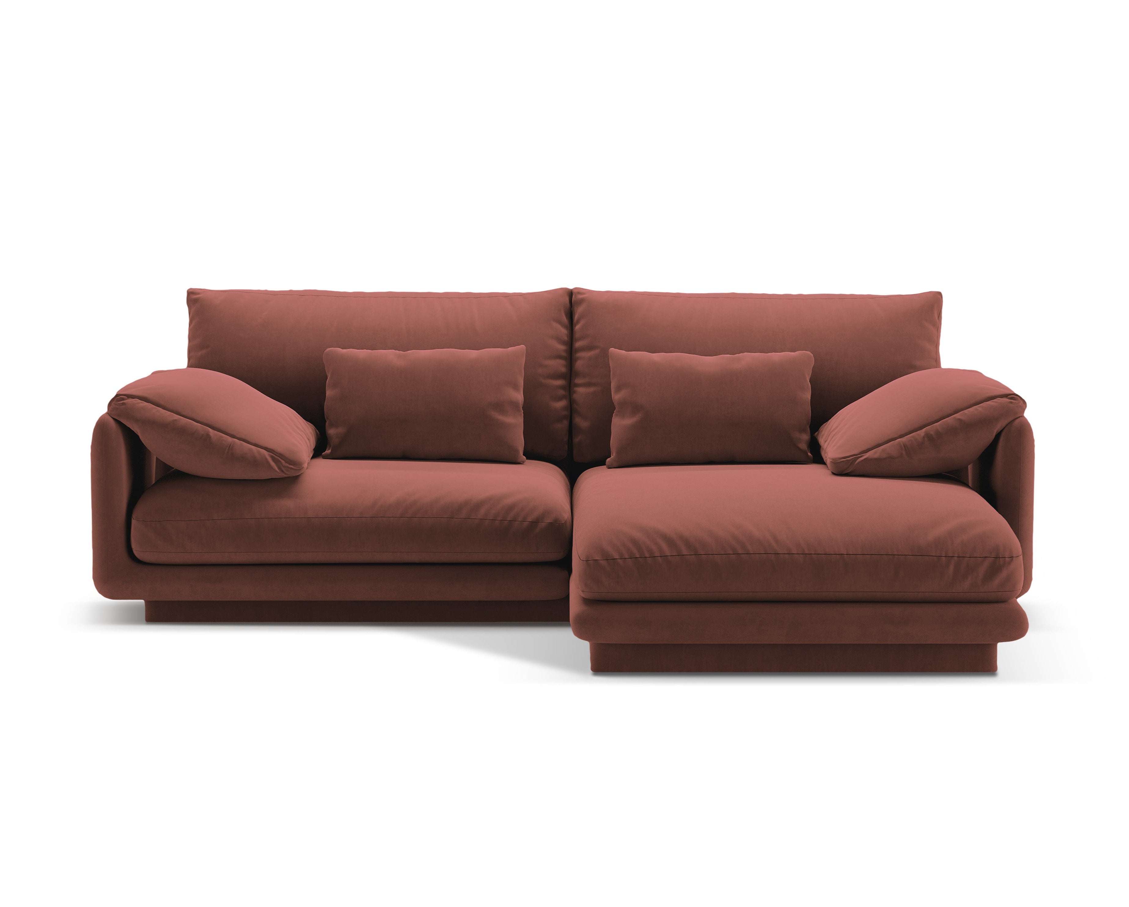 Torino Cuoio, 3-person velvet, right-person right-sided corner