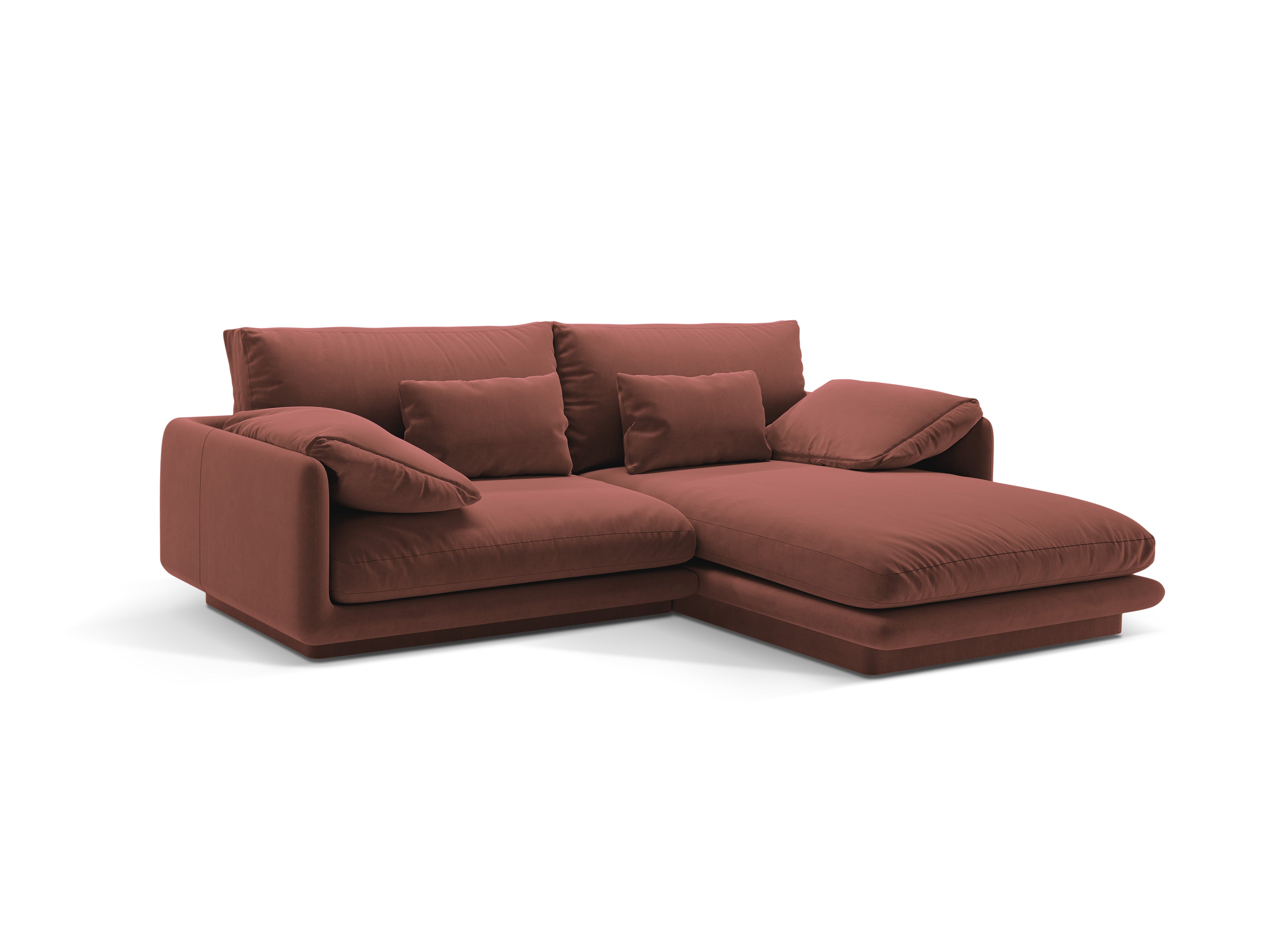 Torino Cuoio, 3-person velvet, right-person right-sided corner