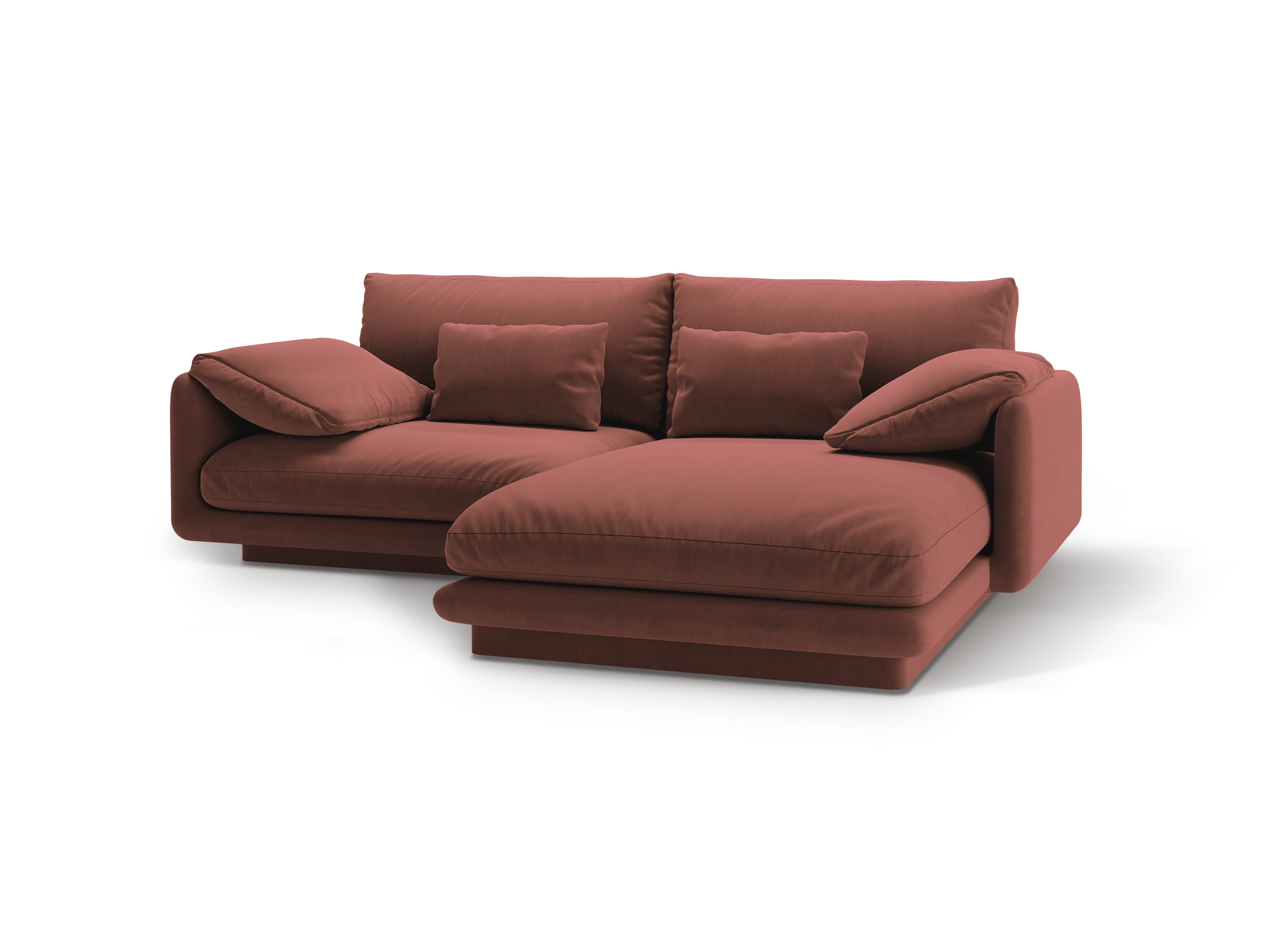 Torino Cuoio, 3-person velvet, right-person right-sided corner