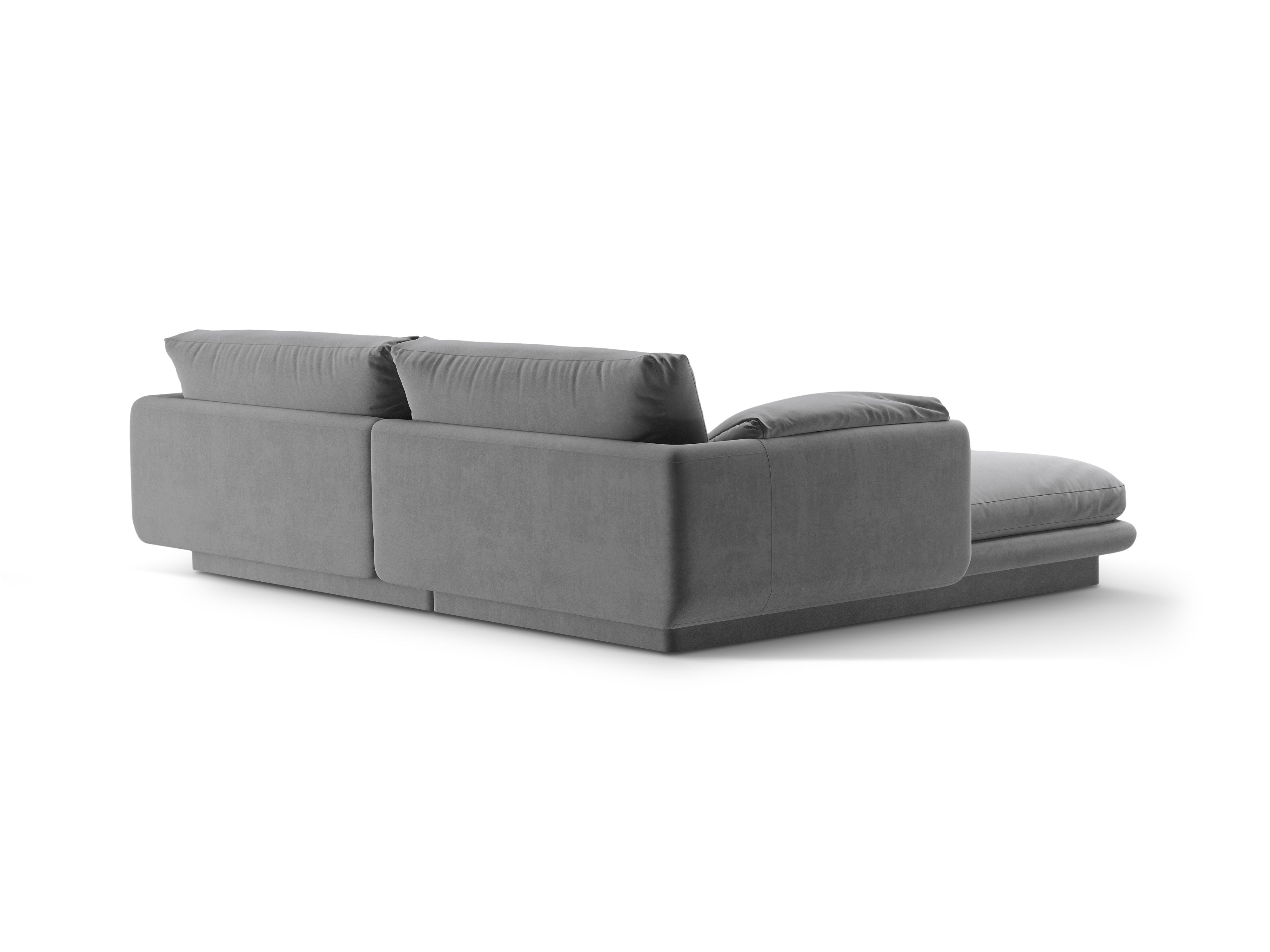 Velvet corner 3-person right-sided Torino light gray
