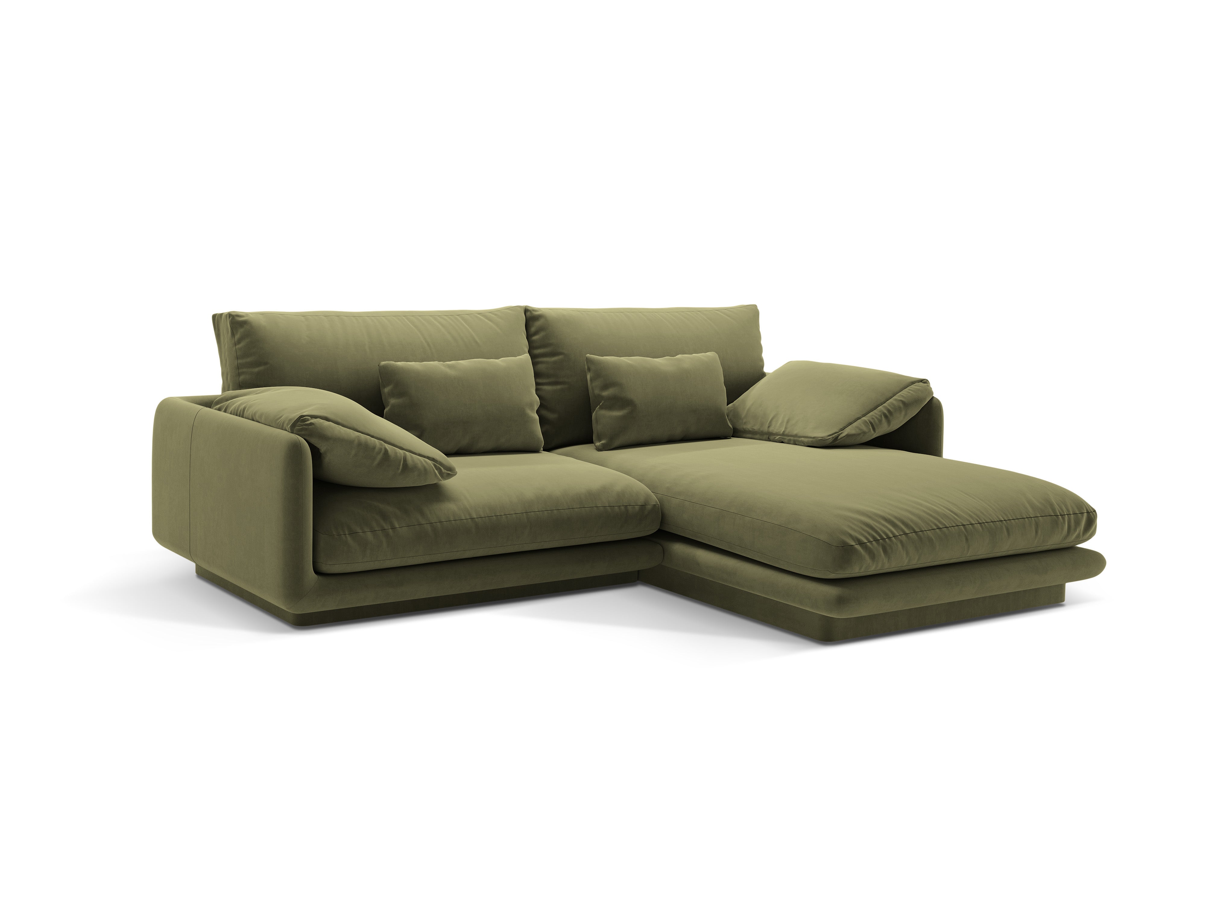 Velvet corner 3-person right-sided Torino light green