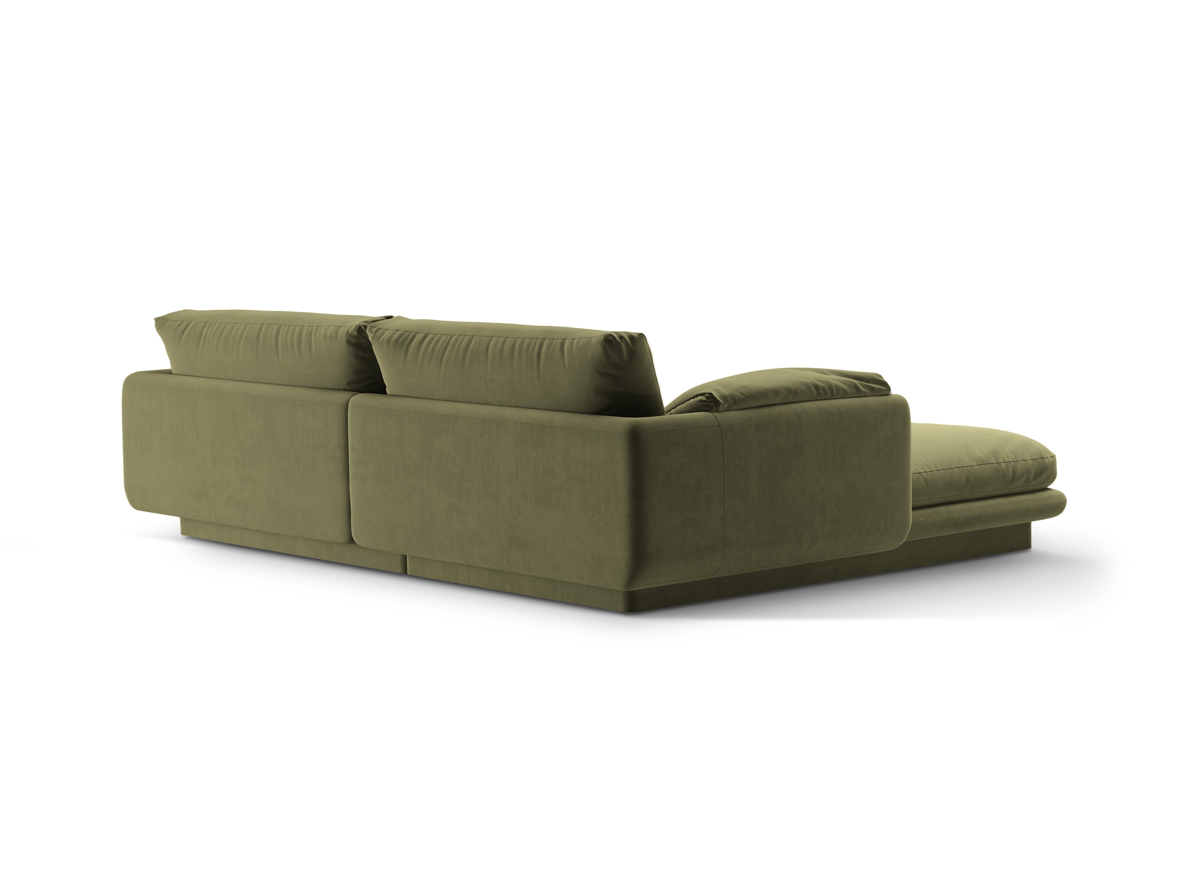 Velvet corner 3-person right-sided Torino light green