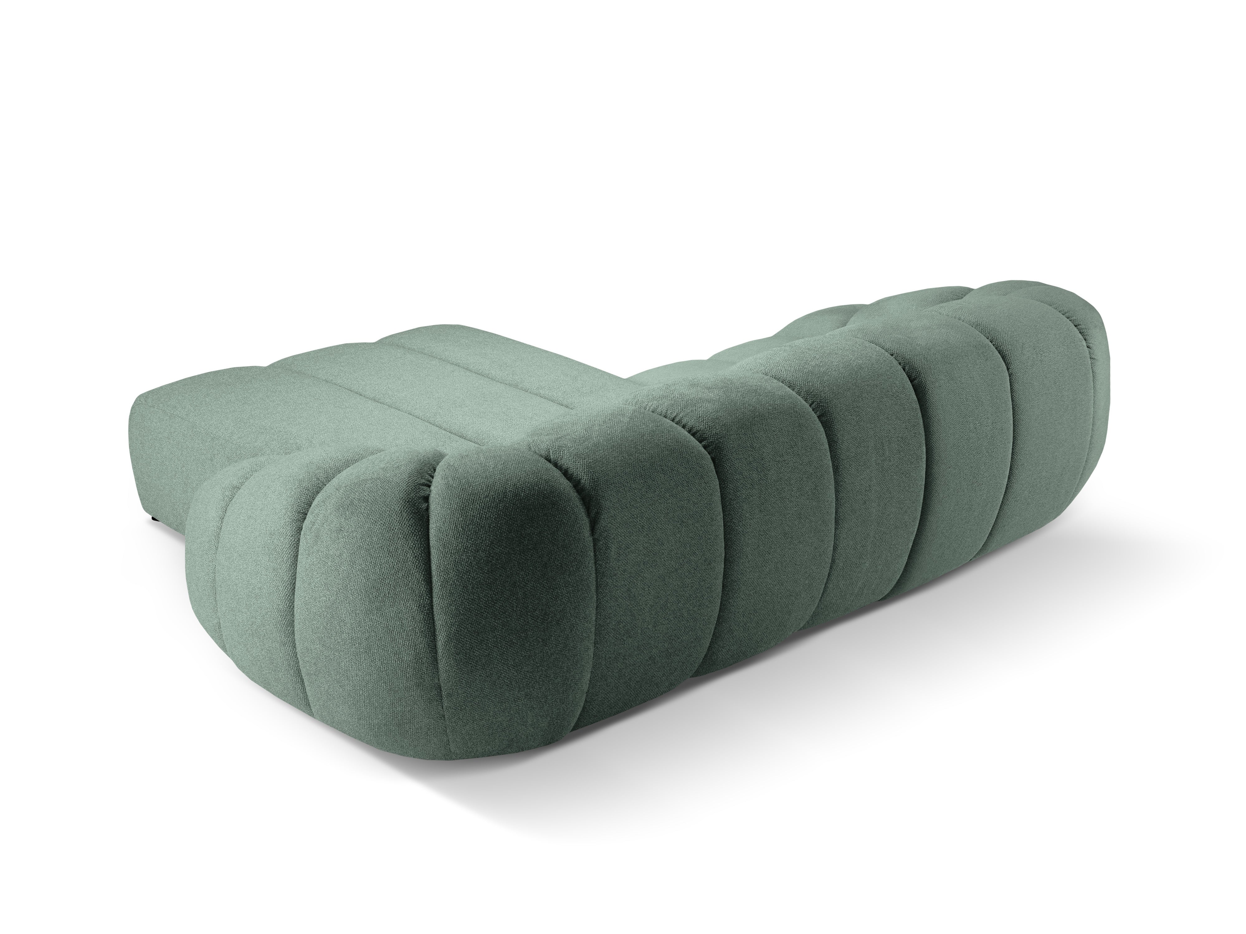 Dreisitzer-Ecksofa rechts DIANA mintgrüner Chenille