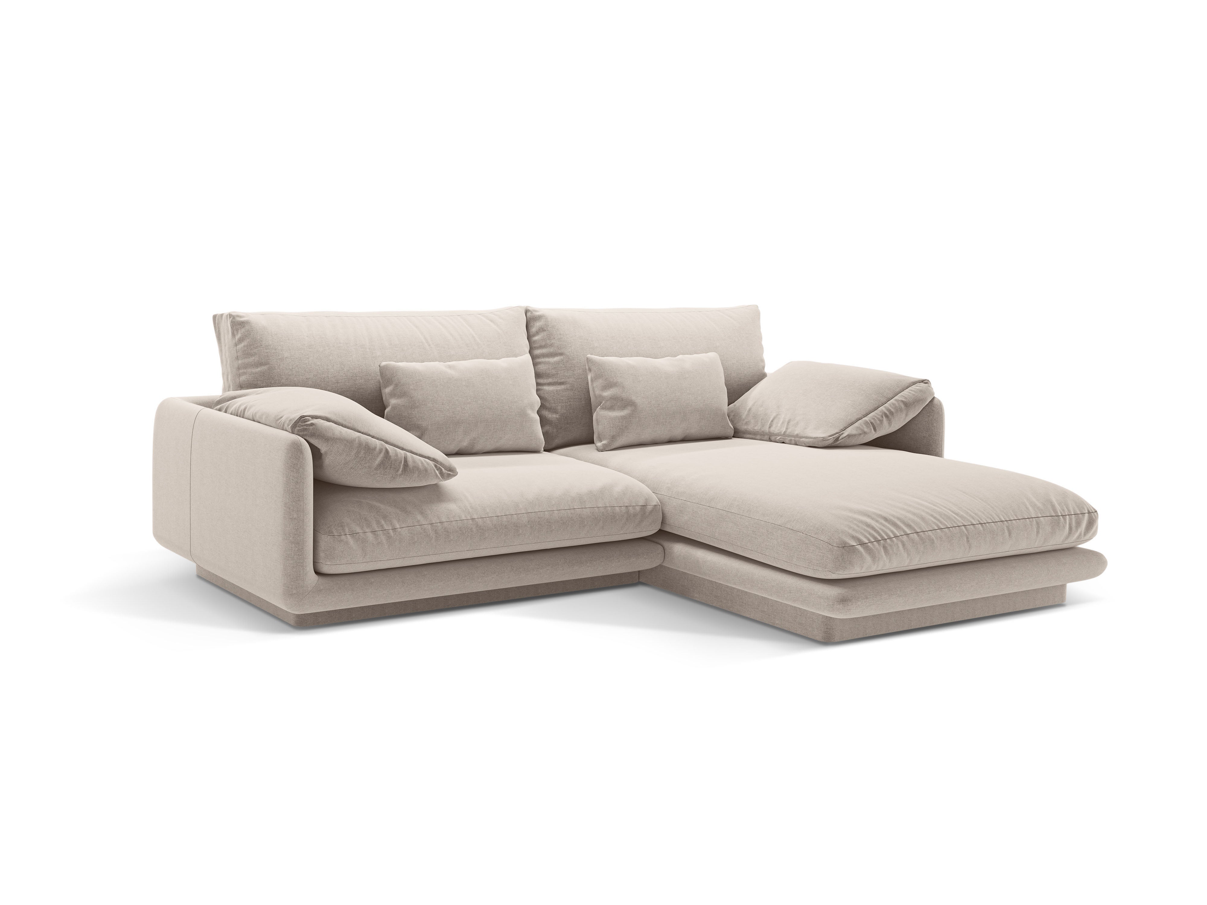 Right-sided corner 3-person light beige Torino