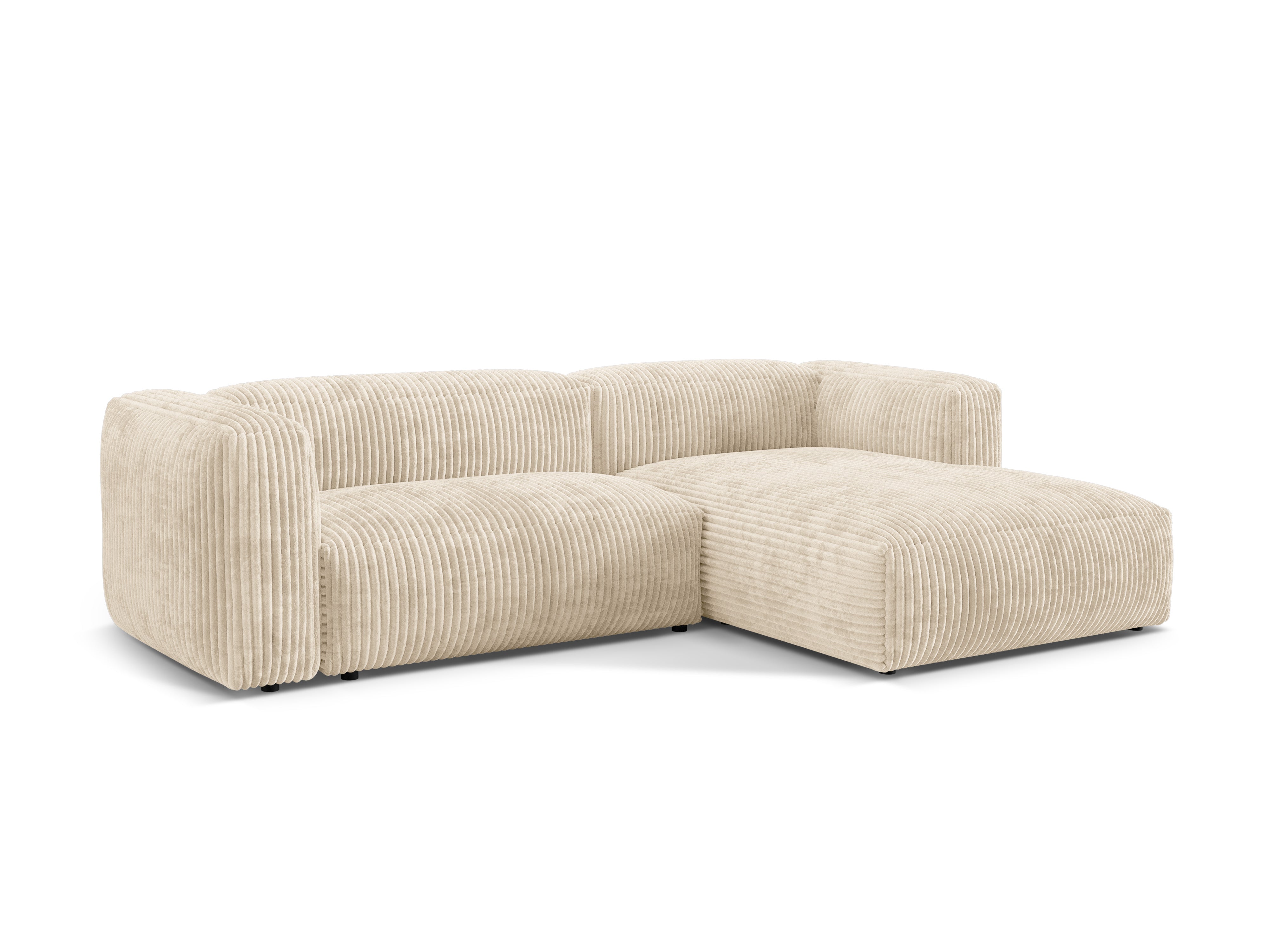 Rechtsseitige Ecke von 2-Personen Martin Light Beige Corduroy