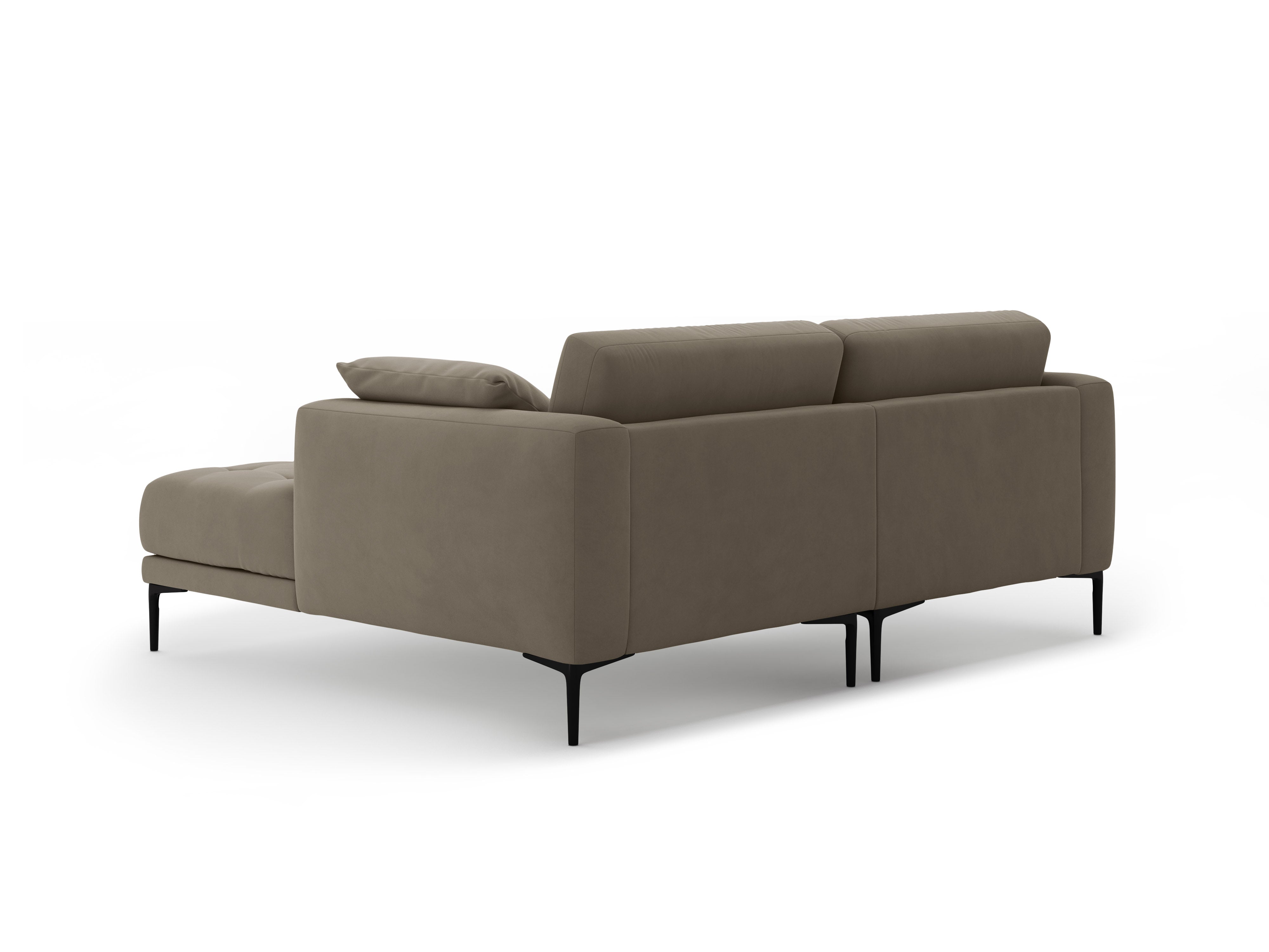 Sofa rechteckig, samtig BEMY, grau-braun