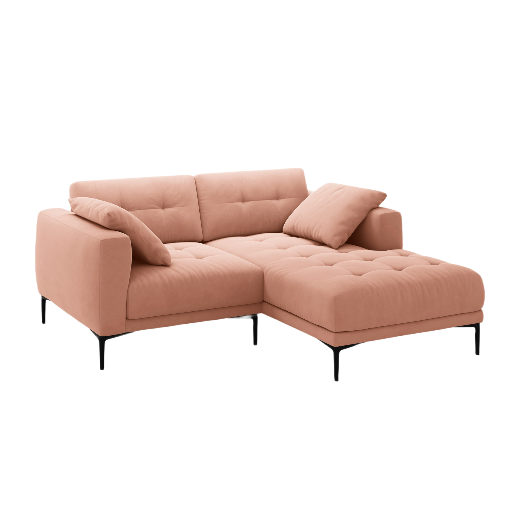 Sofa rechteckig samtig BEMY rosa