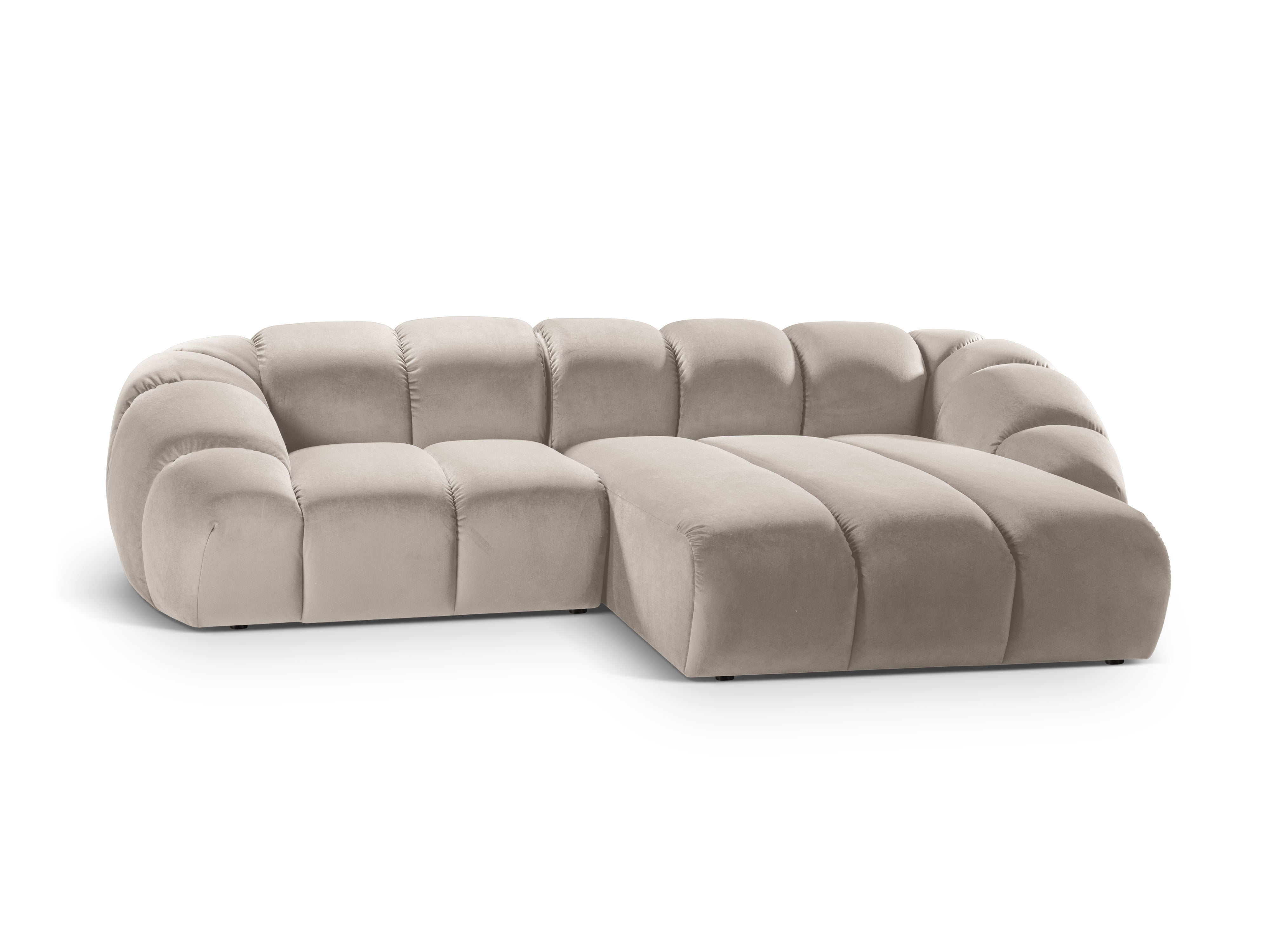 Velvet Right Corner Sofa, "Diana", 3 Sitze, Beige, 294x182x72
In Europa gemacht