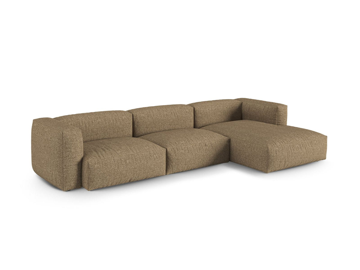 Narożnik prawostronny 3-osobowy XL MARTINA cappuccino boucle – ujęcie boczne