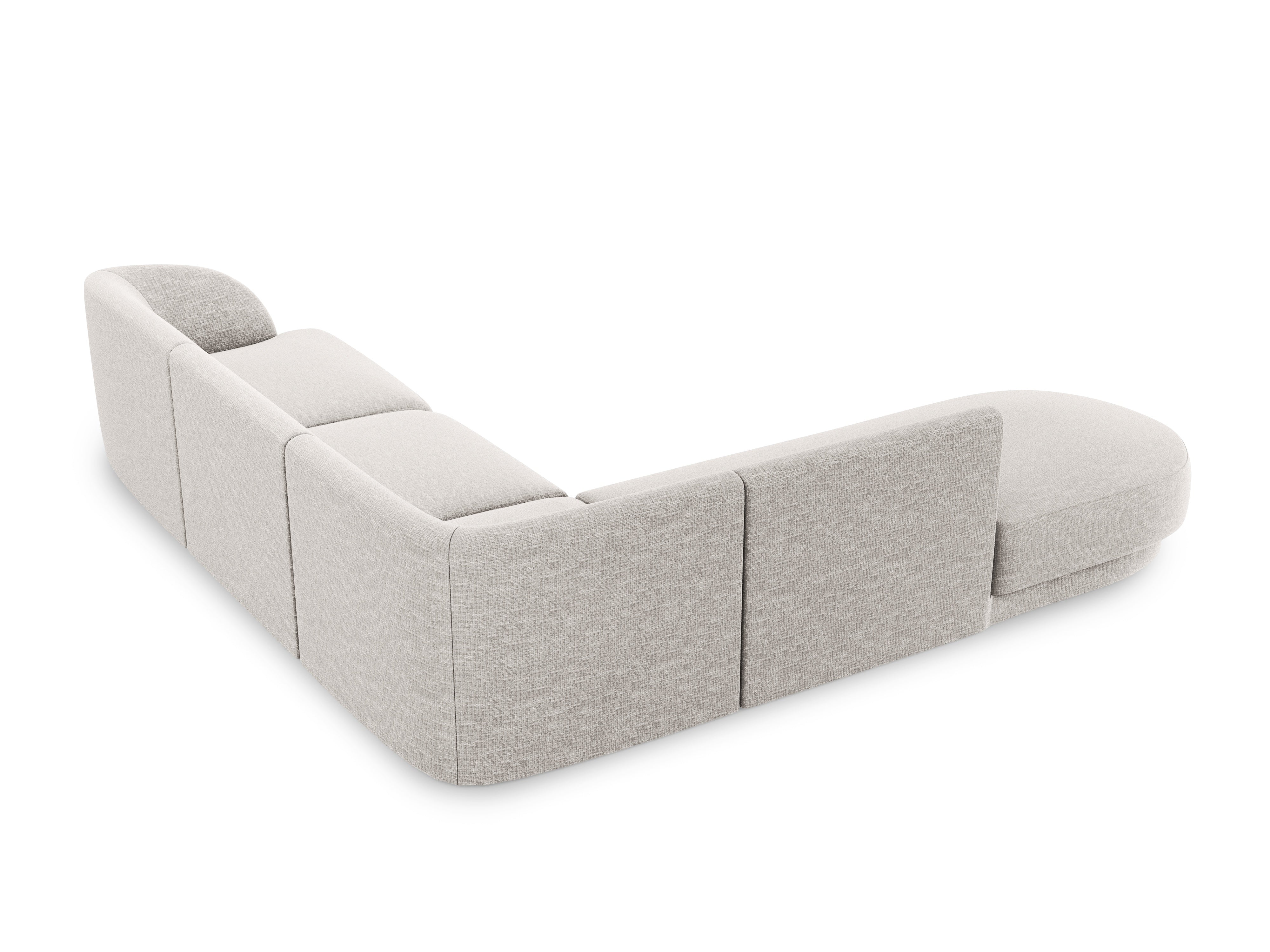 Linksseitiges 6-Sitzer-Sofa MILEY graues Chenille