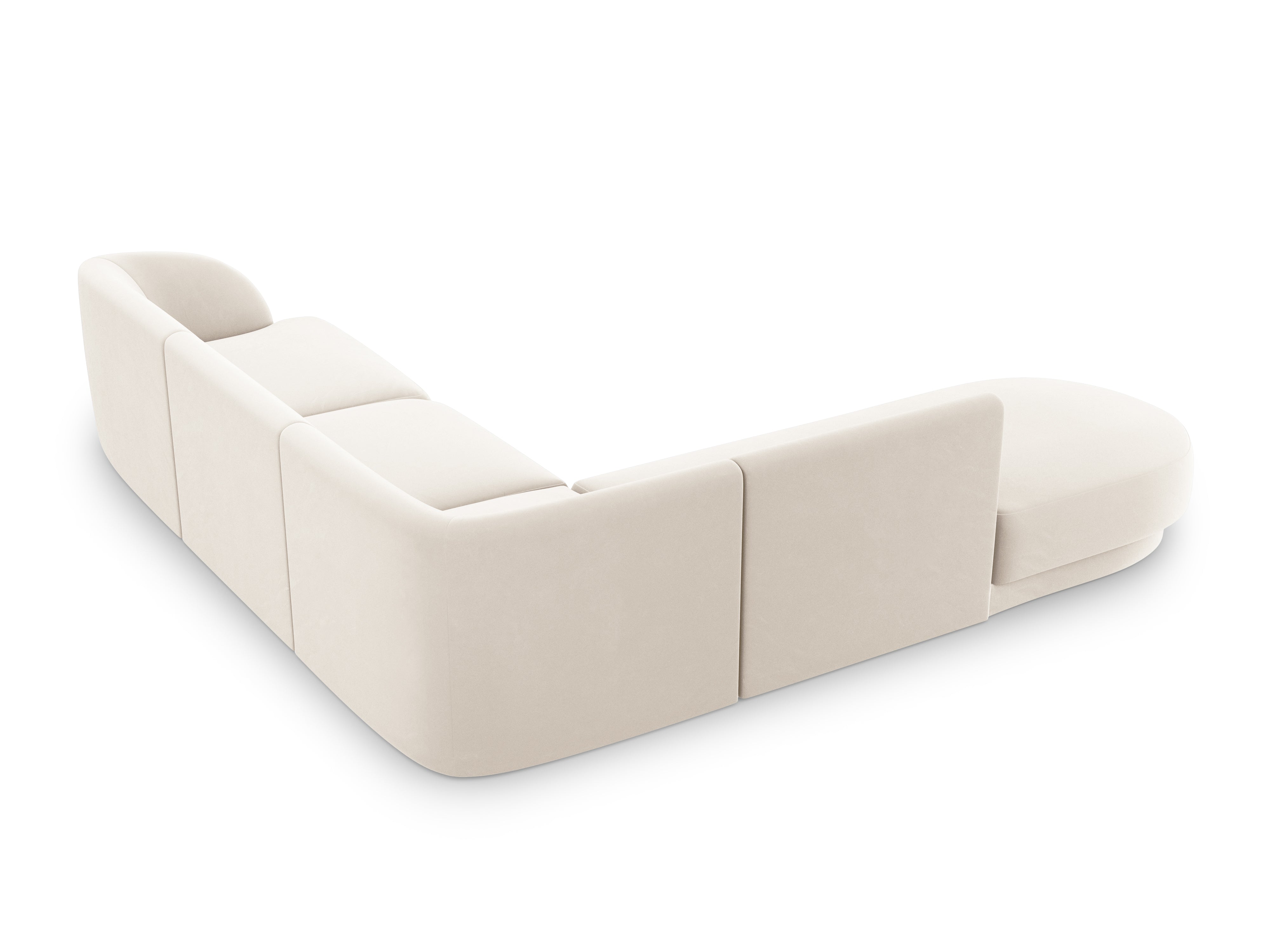 Narożnik aksamitny 6-osobowy lewostronny MILEY beżowy Micadoni Eye on Design