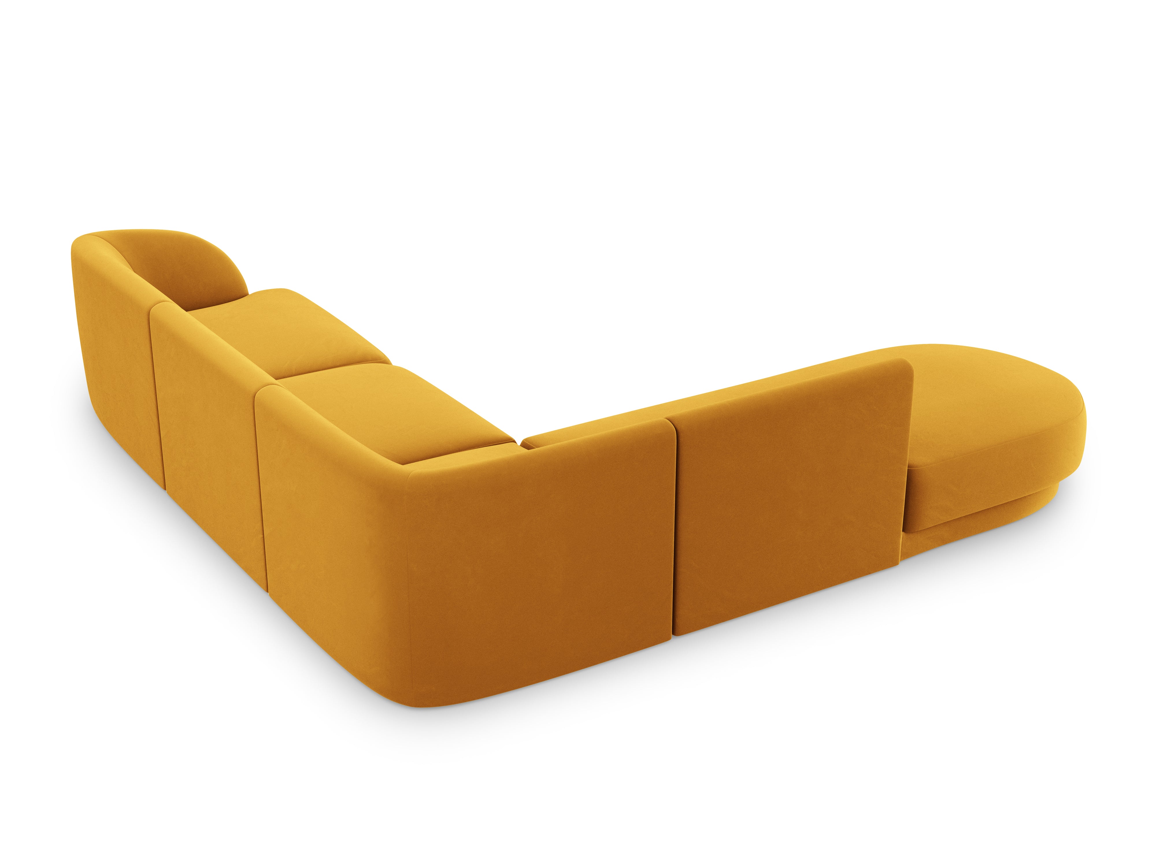 Narożnik aksamitny 6-osobowy lewostronny MILEY żółty Micadoni Eye on Design