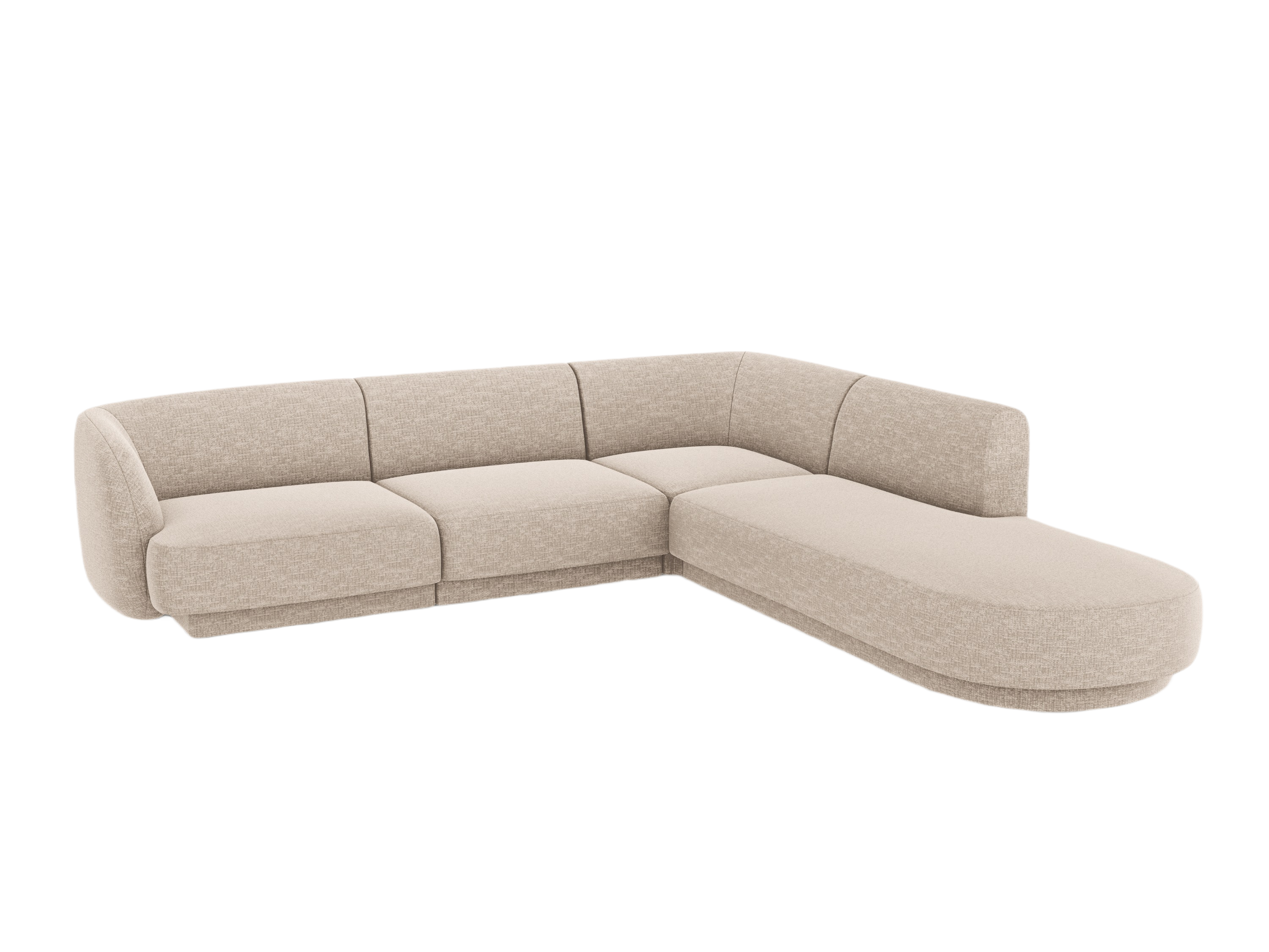 Sechs-Sitzer rechtsseitiger Ecksofa MILEY beige samtig