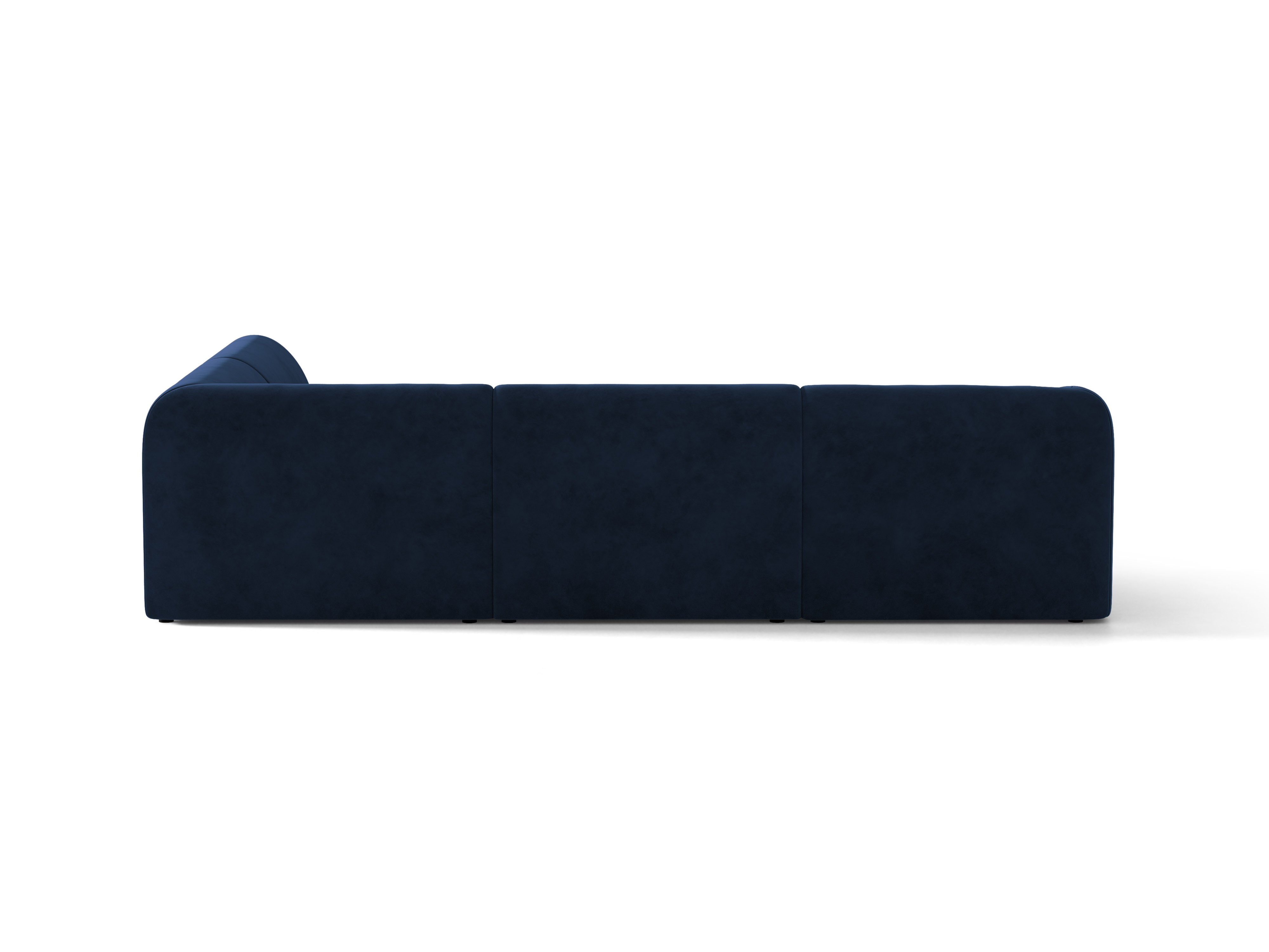 Velvet corner sofa for 6 people right-facing MILEY royal blue