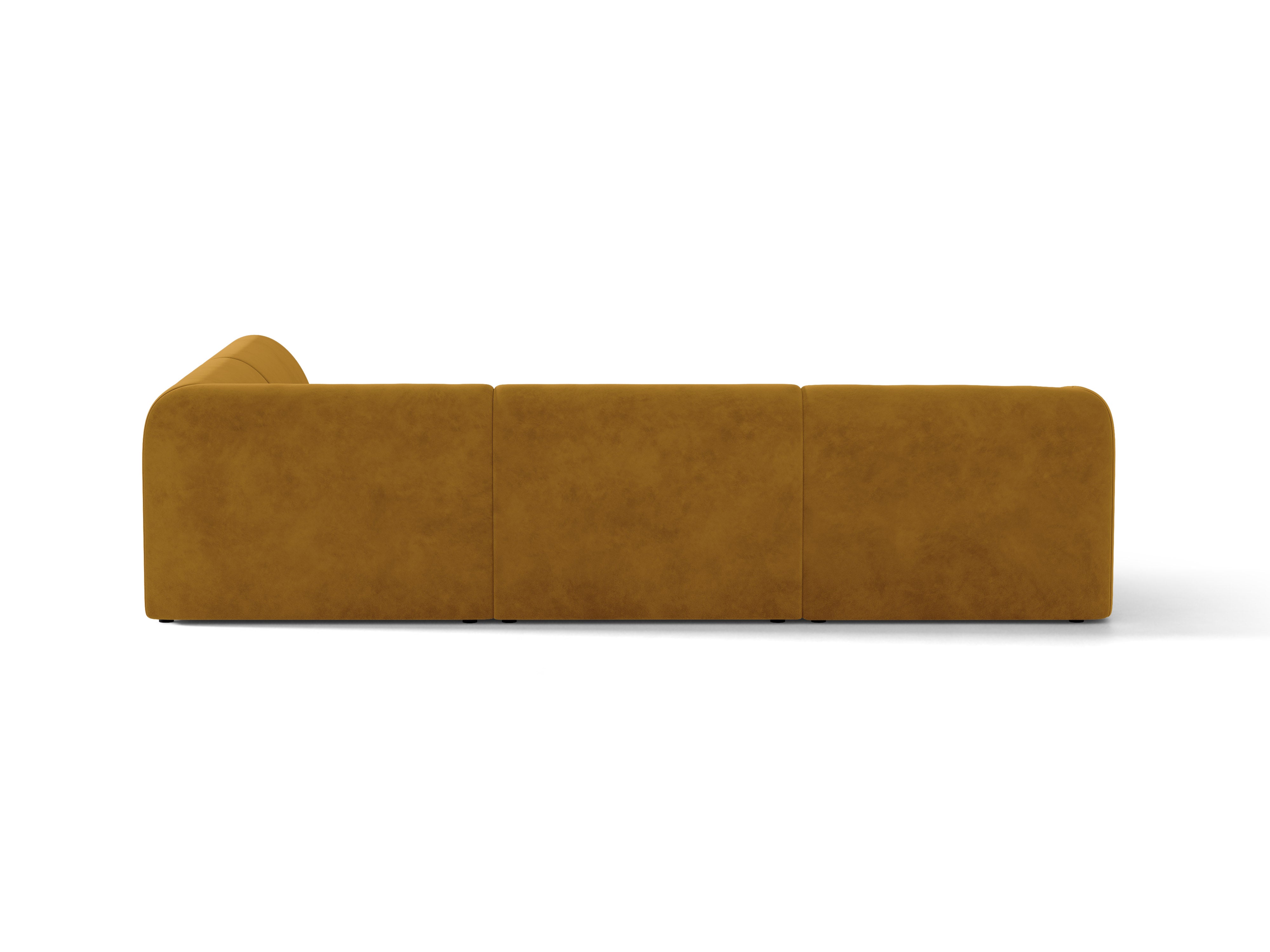 Velvet corner sofa for 6 people right-facing MILEY yellow