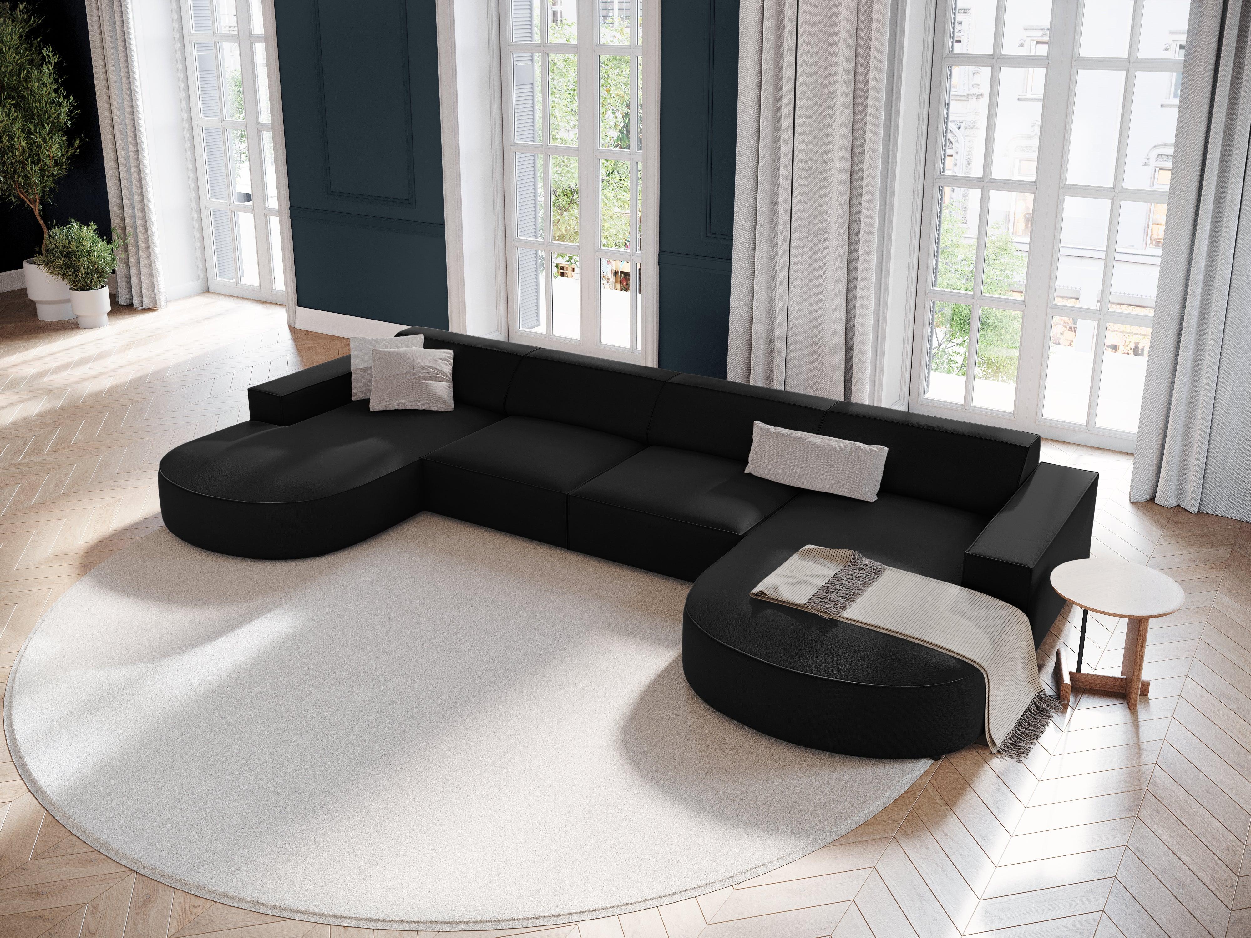 Sofa aksamitna panoramiczna okrągła JODIE czarny Micadoni Eye on Design