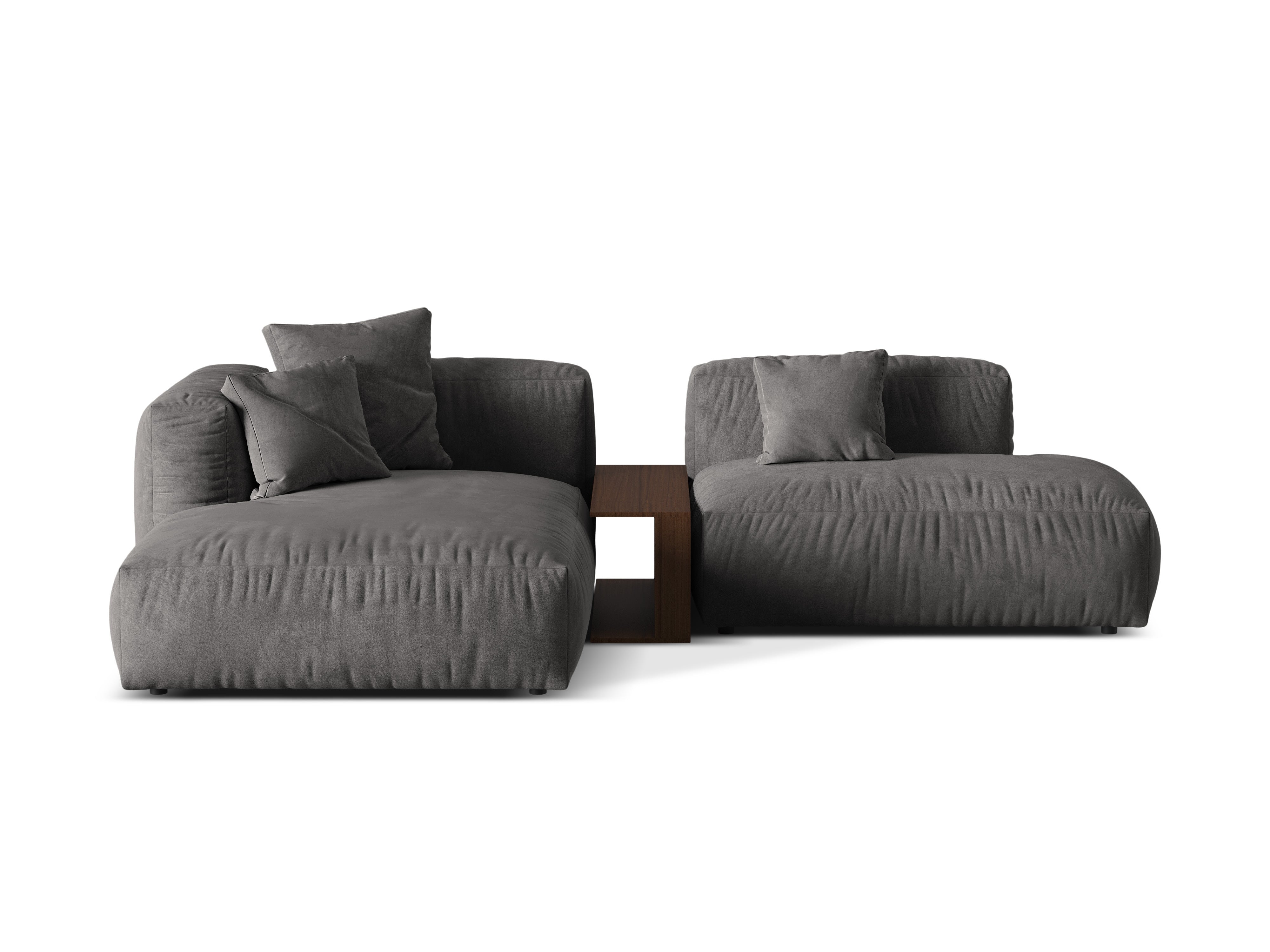 Left -handed velvet corner with Martin Gray table