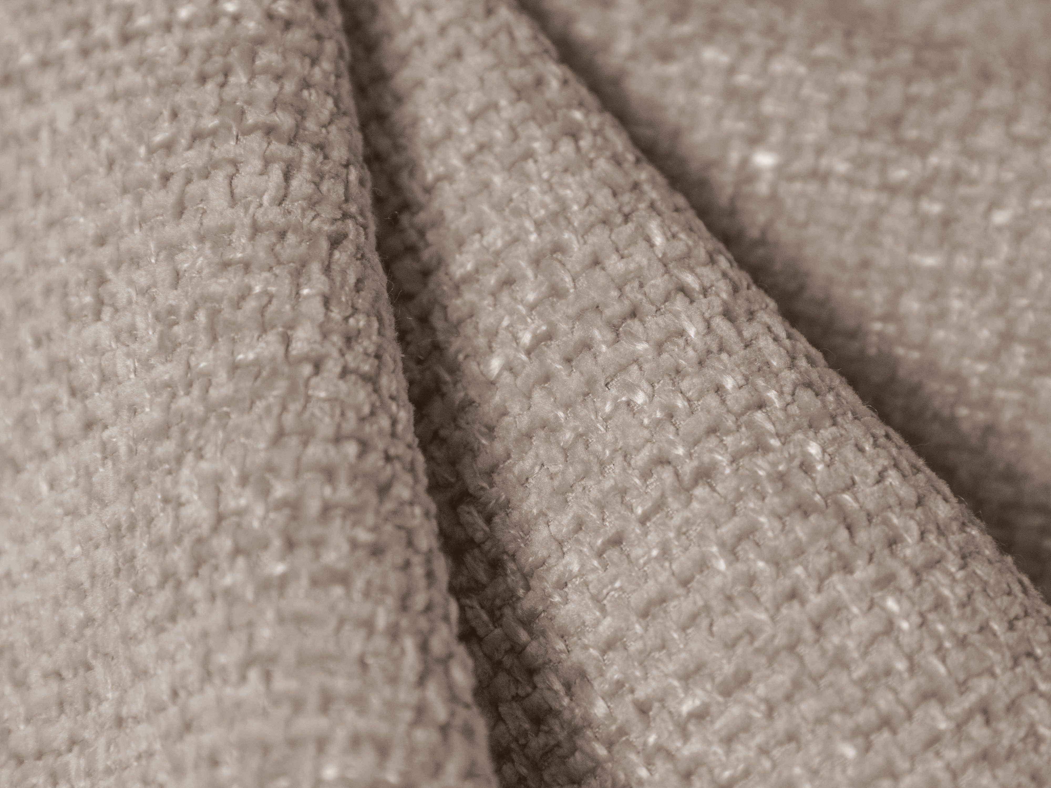 Modulares Ecksofa mit Tisch 3-sitzig links MILEY beige schimmerndes Chenille