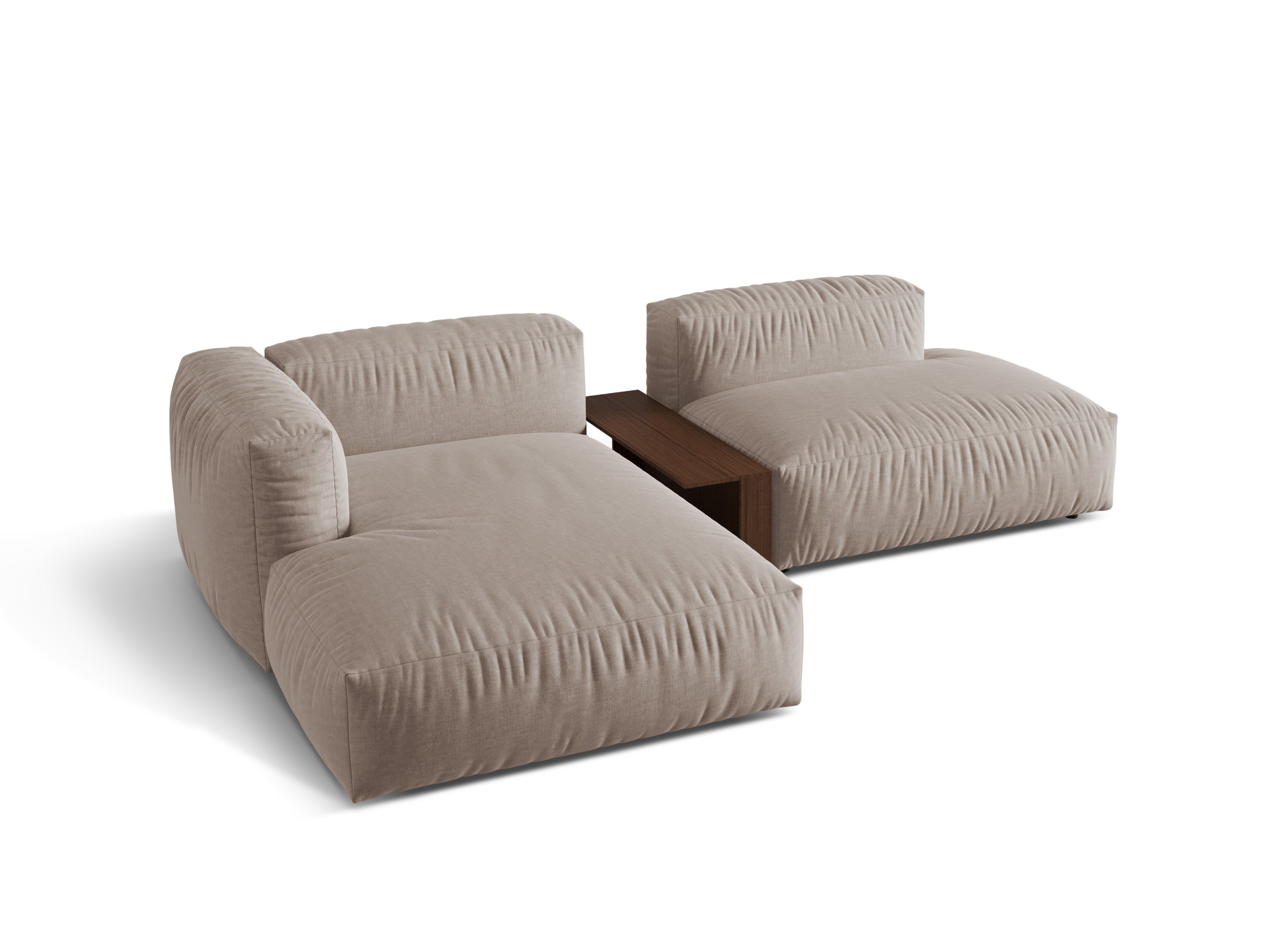 Linke Ecke mit einem dunklen beige Martin -Tisch