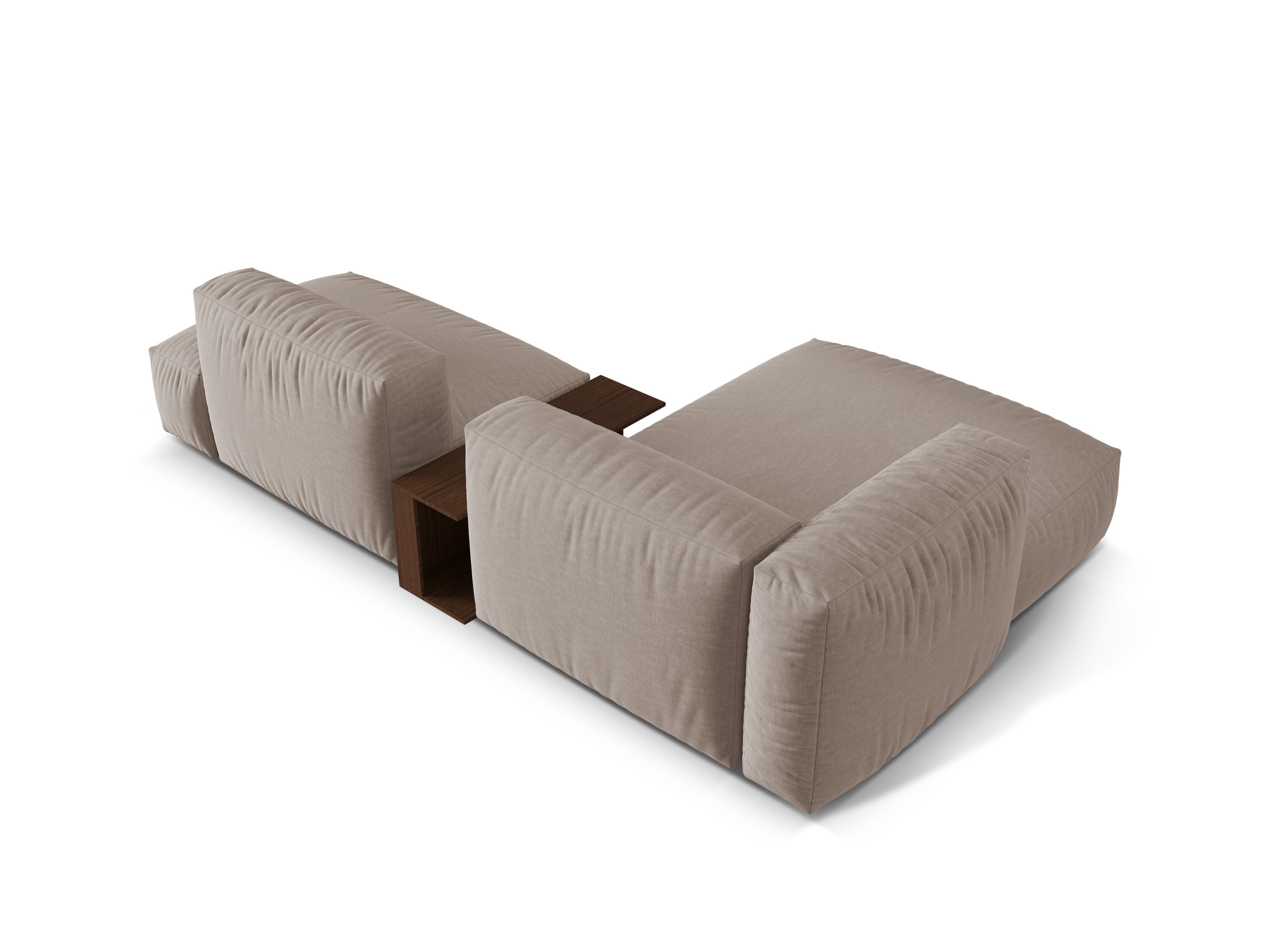 Linke Ecke mit einem dunklen beige Martin -Tisch