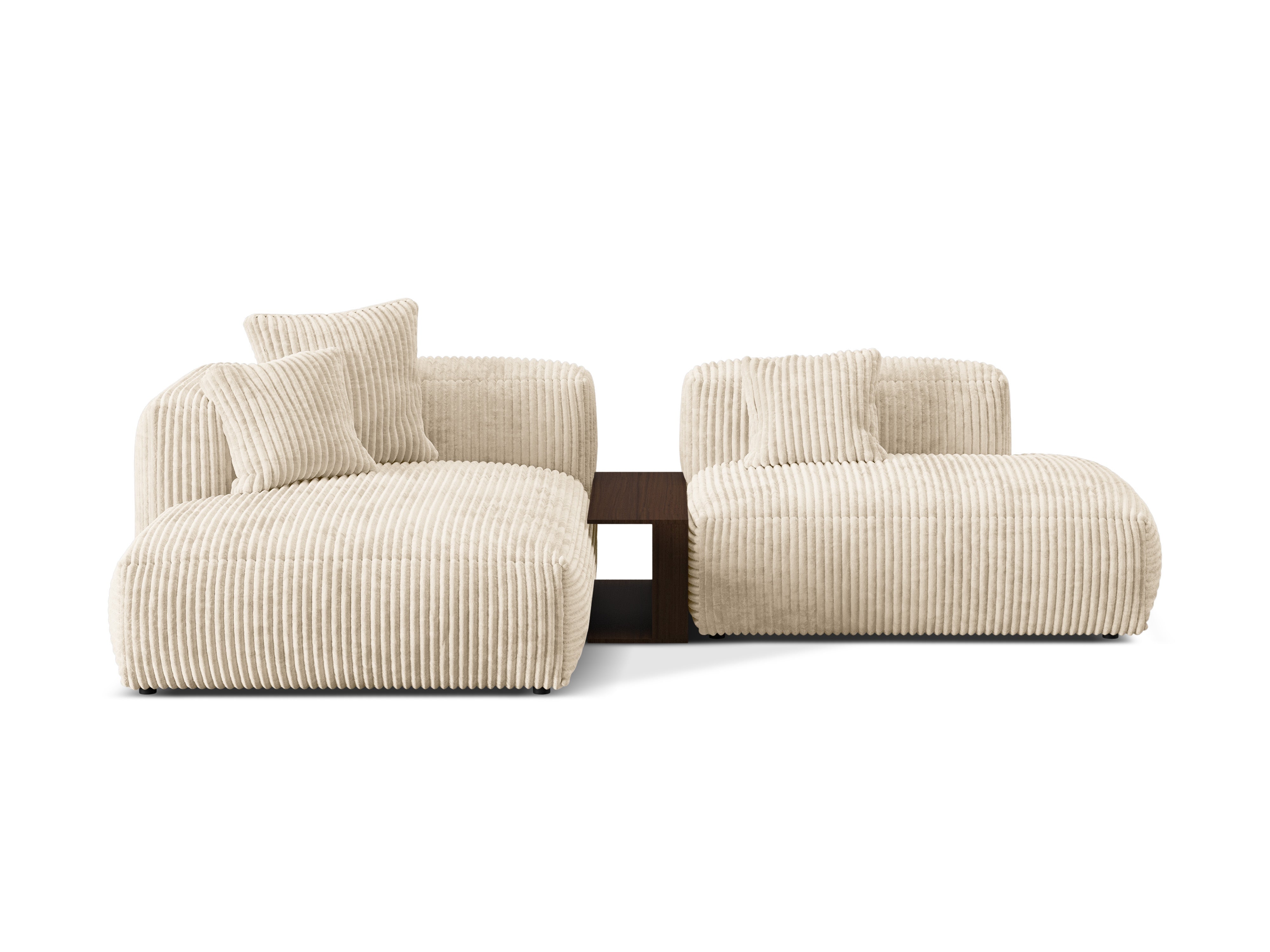 Left -sided corner with a Martin table light beige corduroy