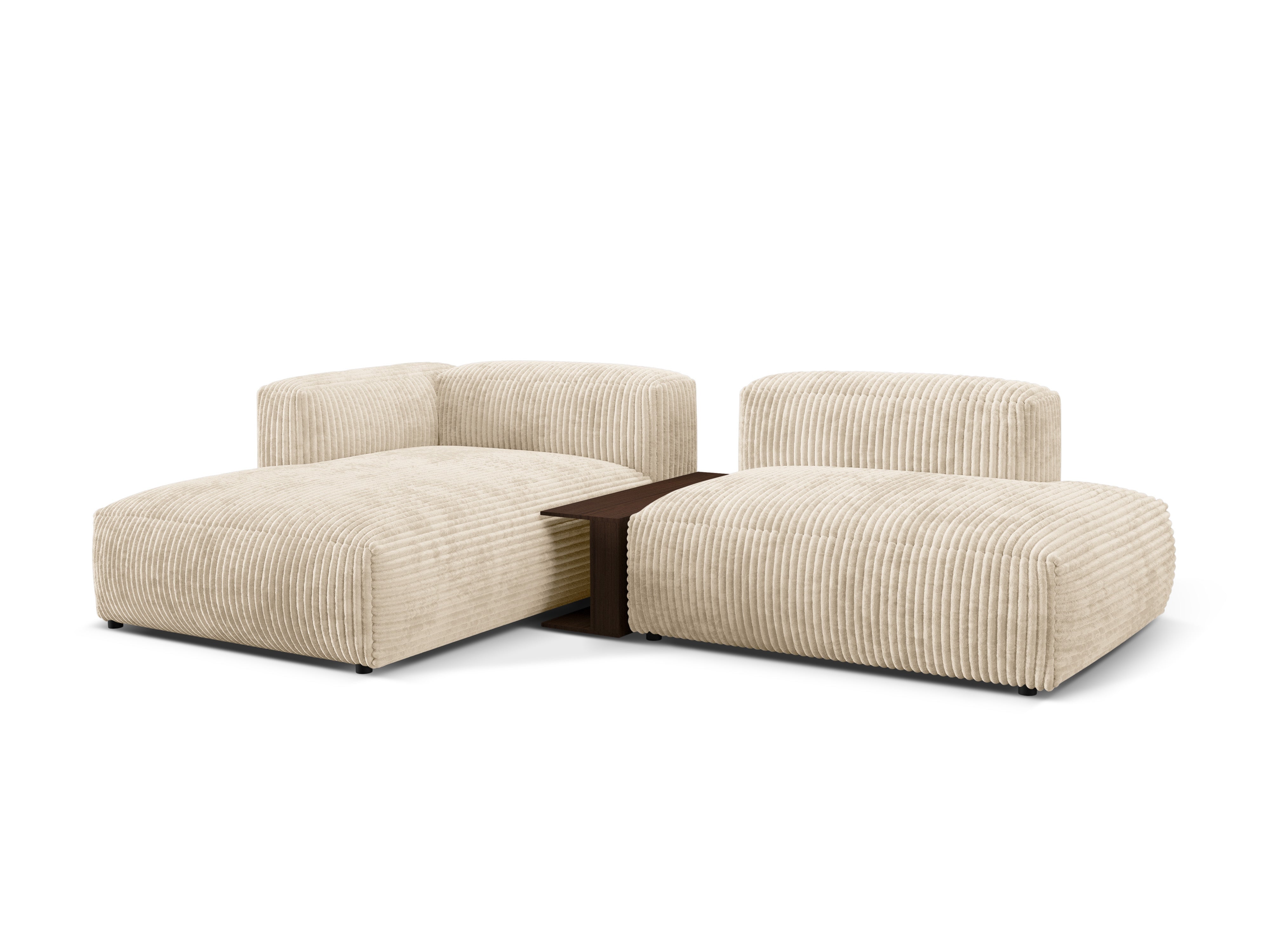 Left -sided corner with a Martin table light beige corduroy
