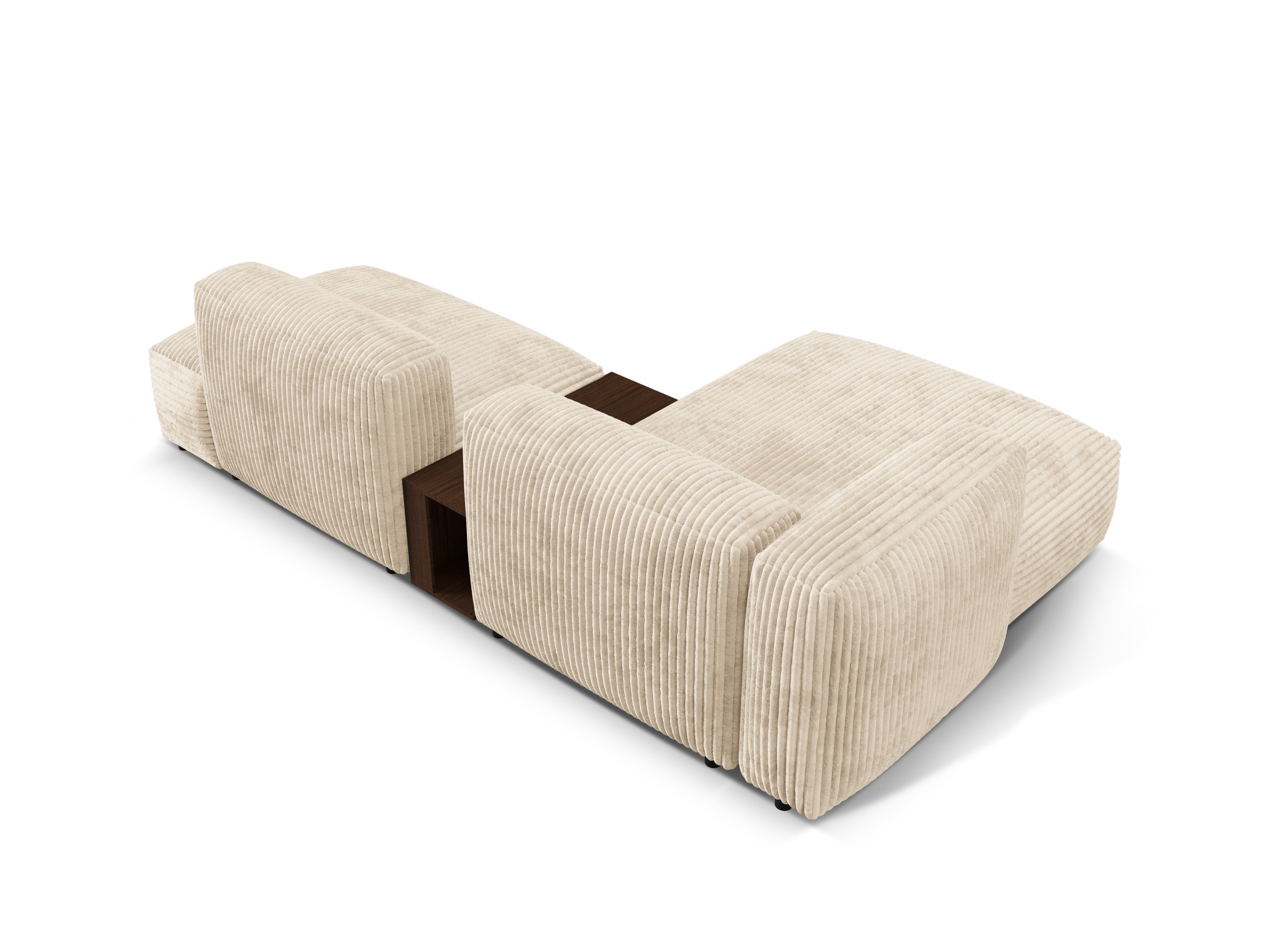 Left -sided corner with a Martin table light beige corduroy
