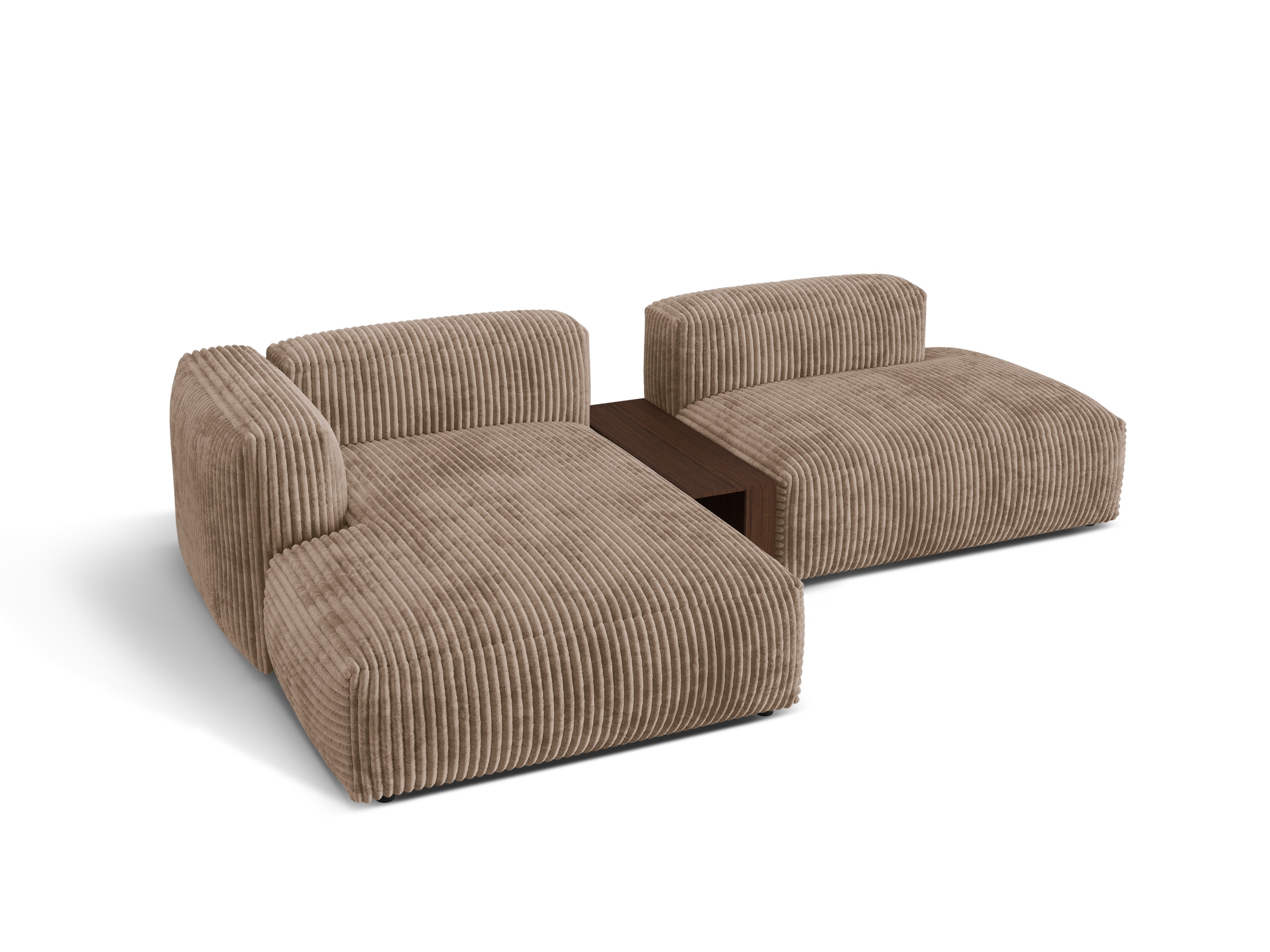 Left -sided corner with a Martin table Dark beige corduroy