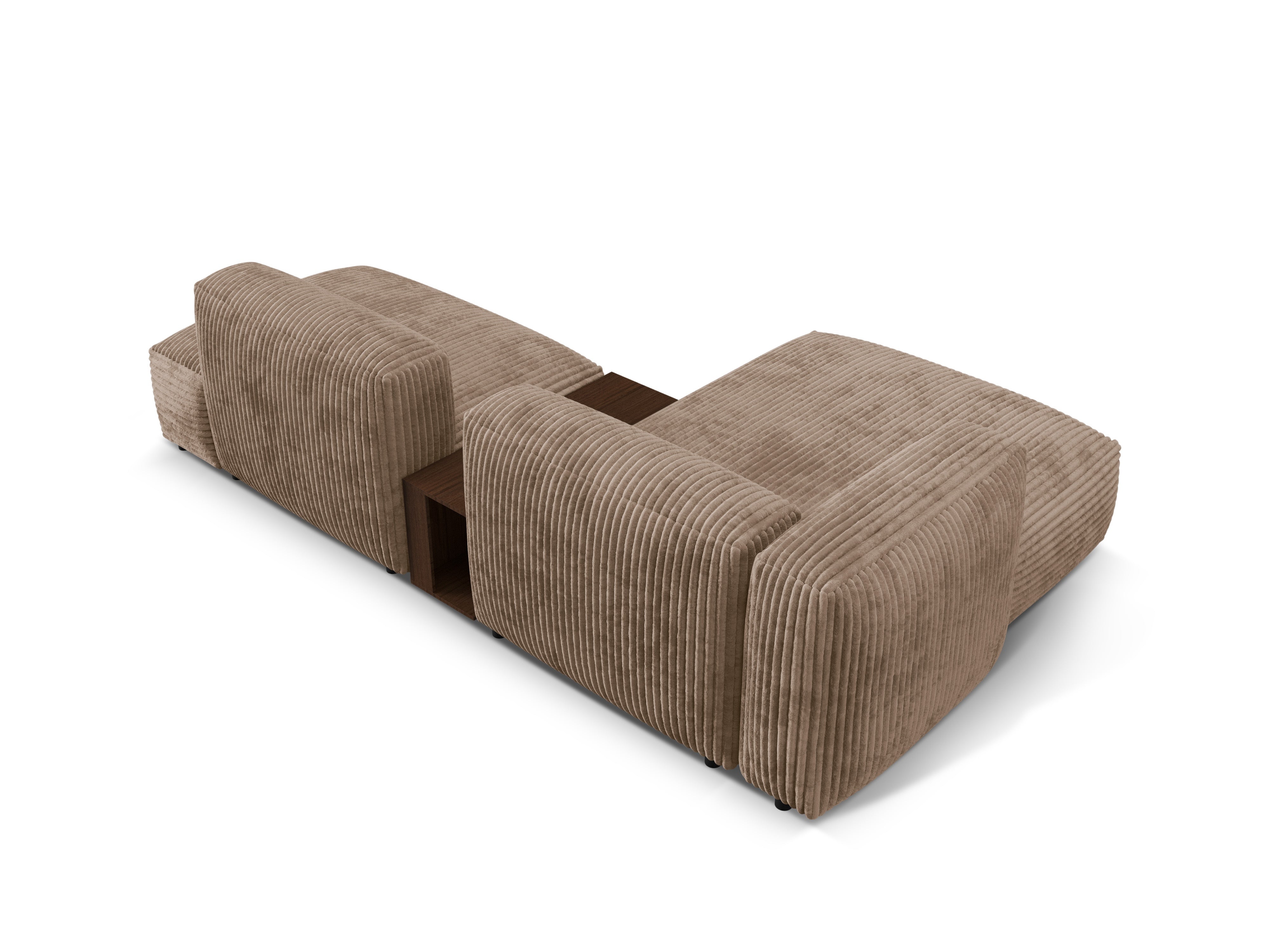 Left -sided corner with a Martin table Dark beige corduroy