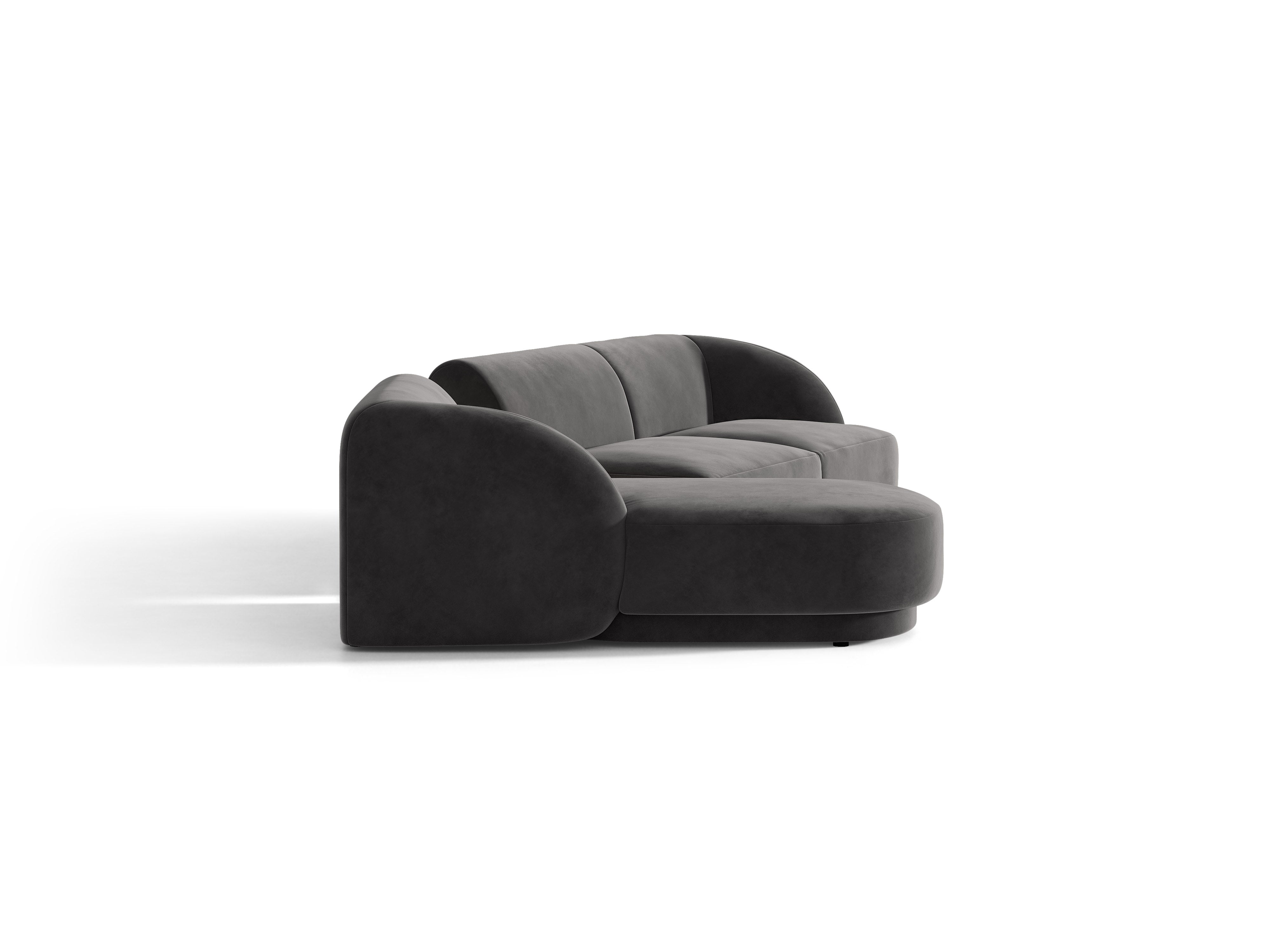 Narożnik modułowy ze stolikiem 3-osobowy lewostronny MILEY szary – sofa narożna