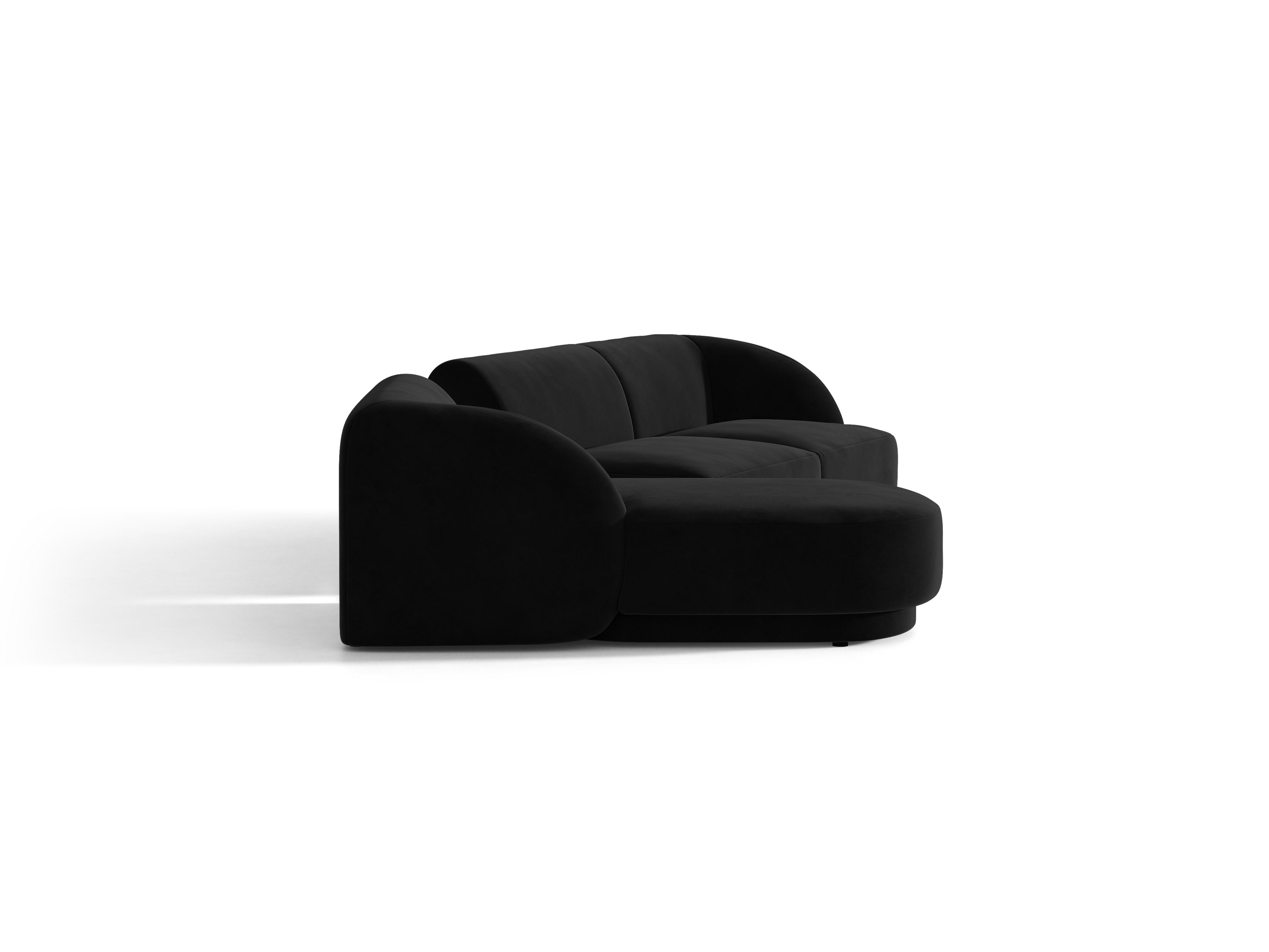 Narożnik modułowy ze stolikiem 3-osobowy lewostronny MILEY czarny – sofa narożna