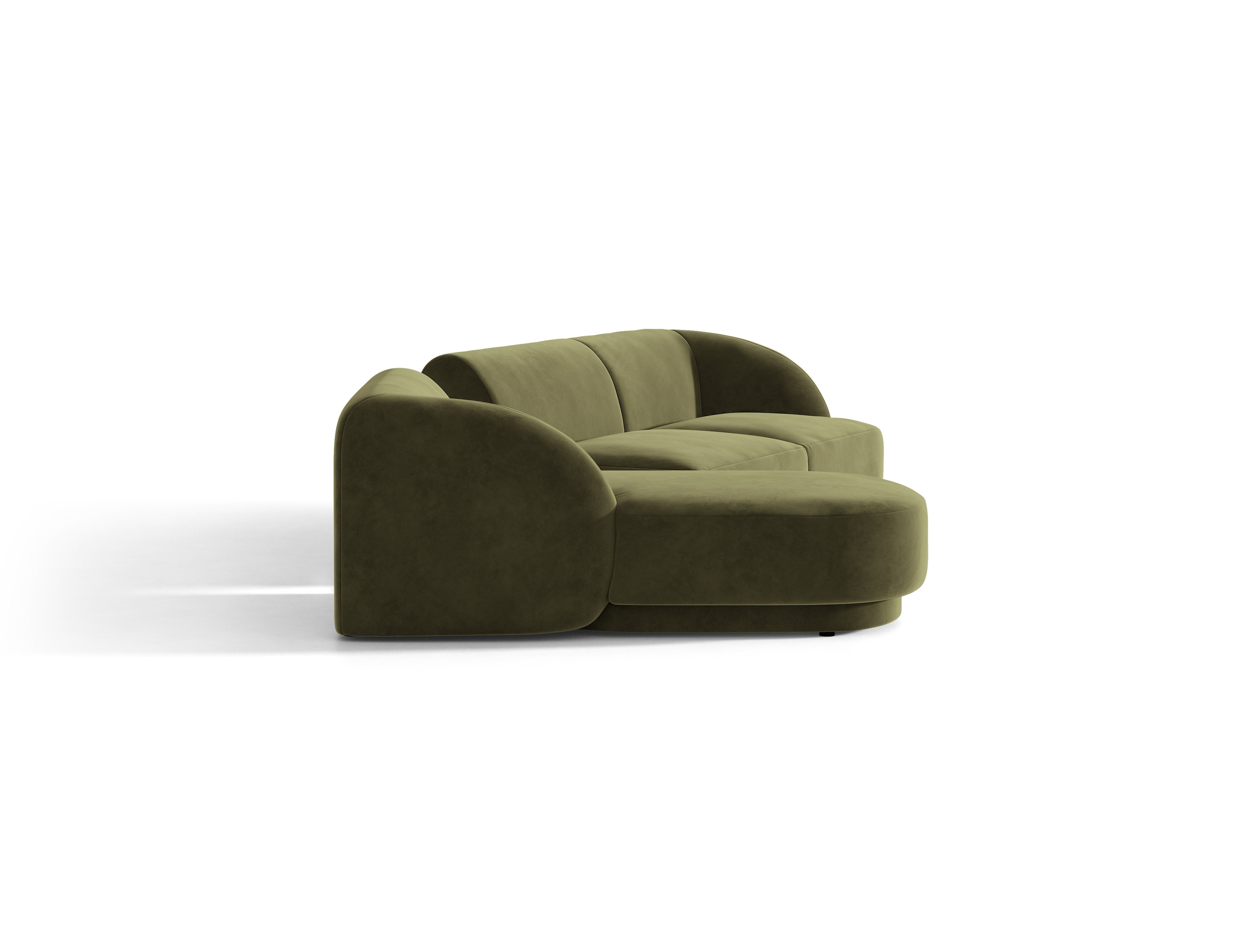Narożnik modułowy ze stolikiem 3-osobowy lewostronny MILEY zielony – sofa narożna