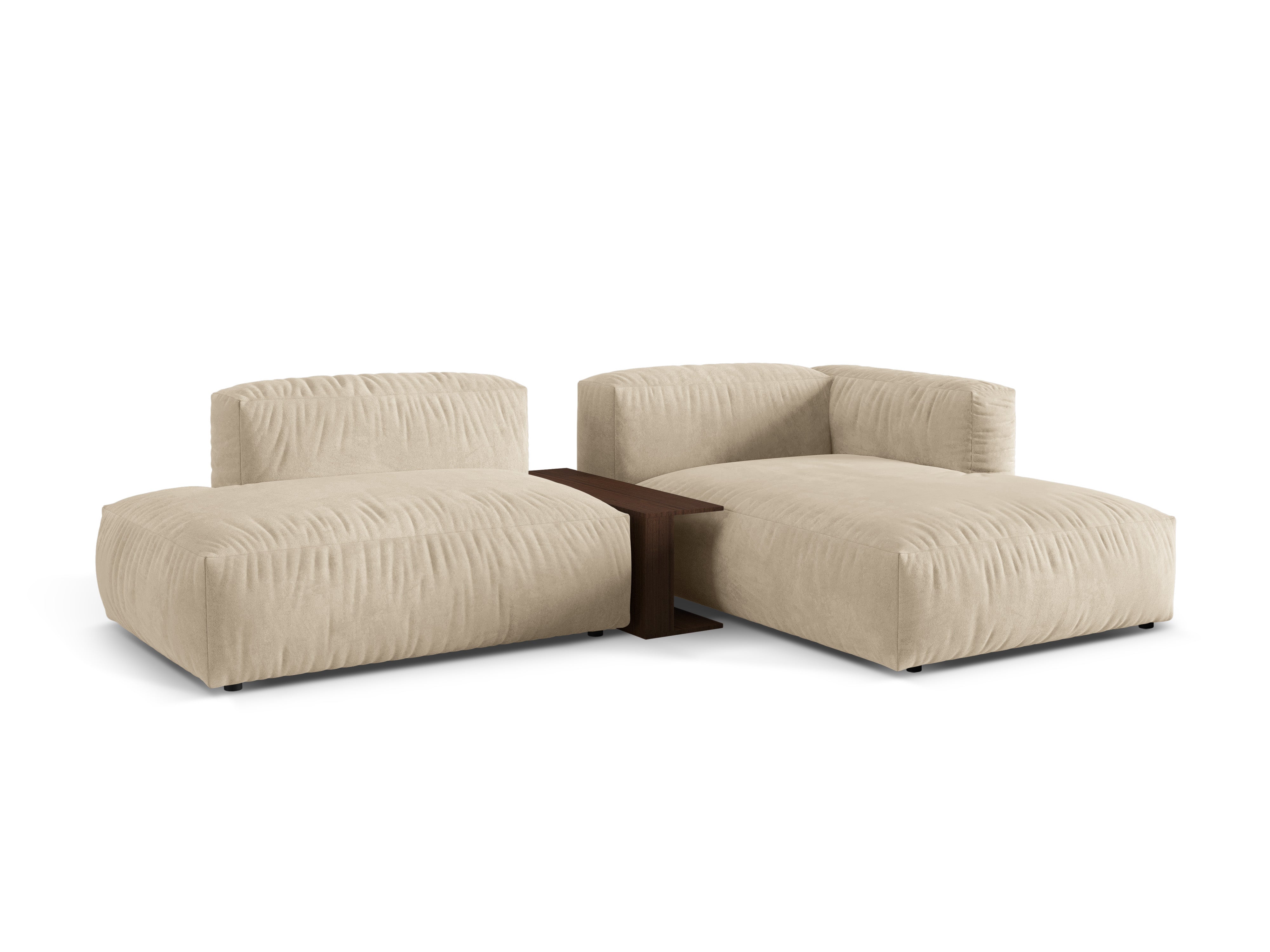 Right -sided velvet corner with Martin Jasnobeżowy table