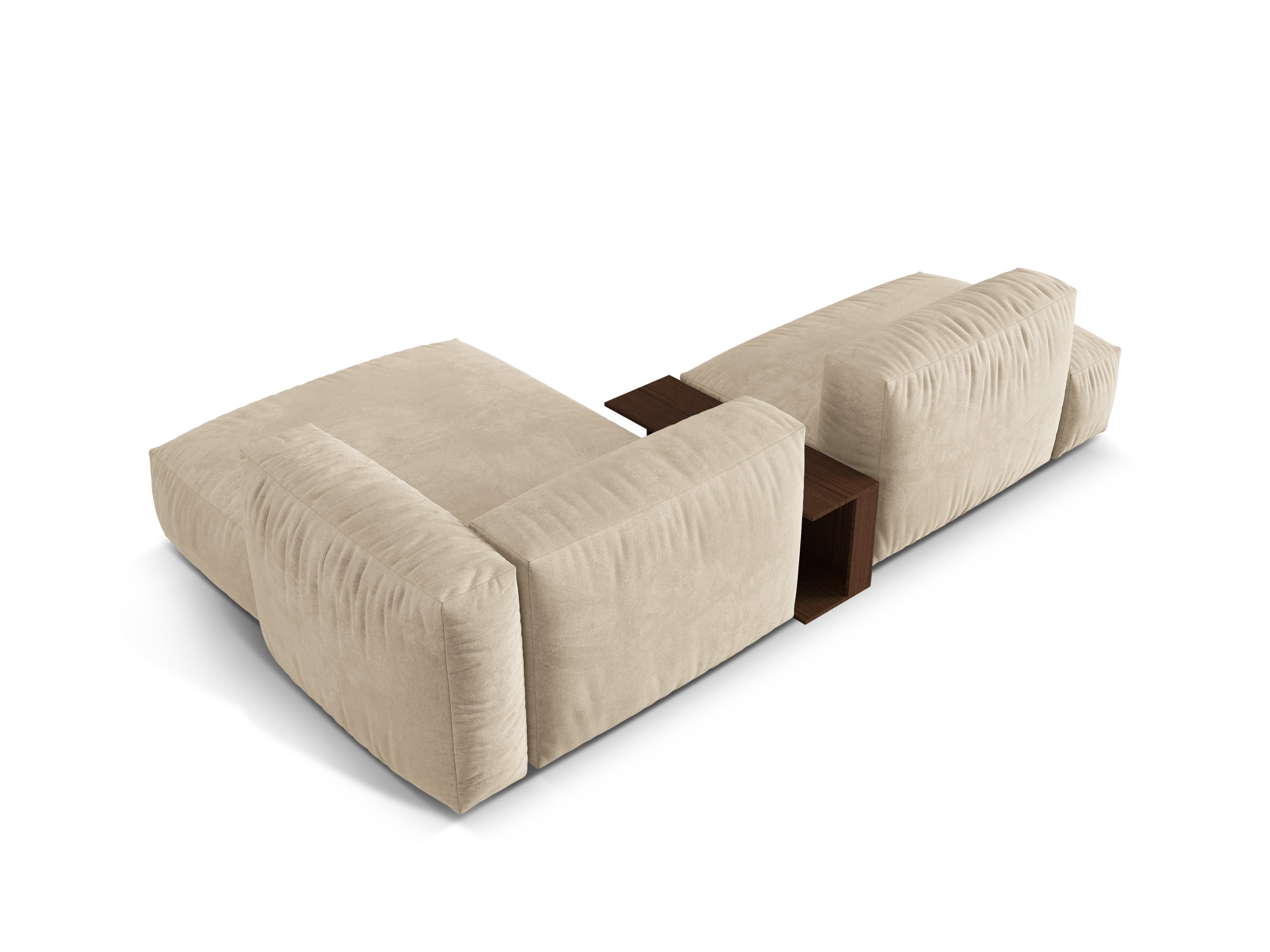 Right -sided velvet corner with Martin Jasnobeżowy table