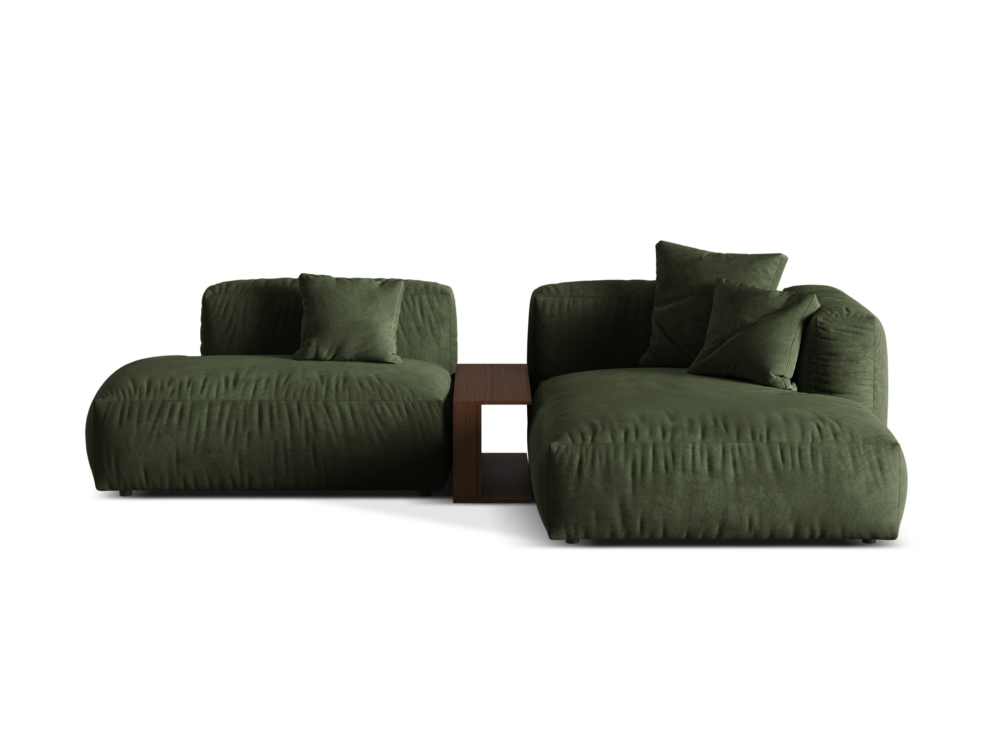 Right -sided velvet corner with Martin Zielony table
