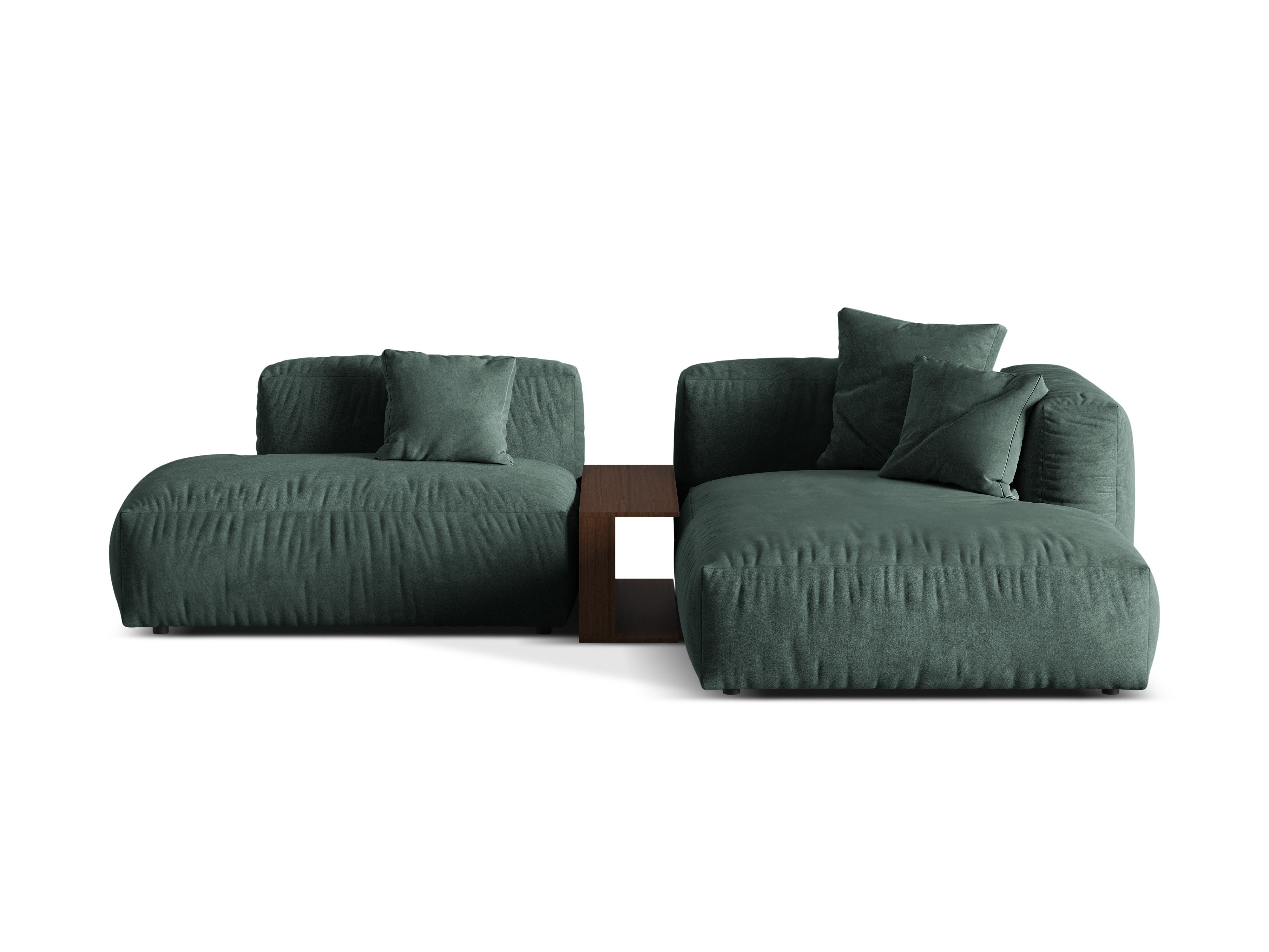 Right -sided velvet corner with Martin Petrol table