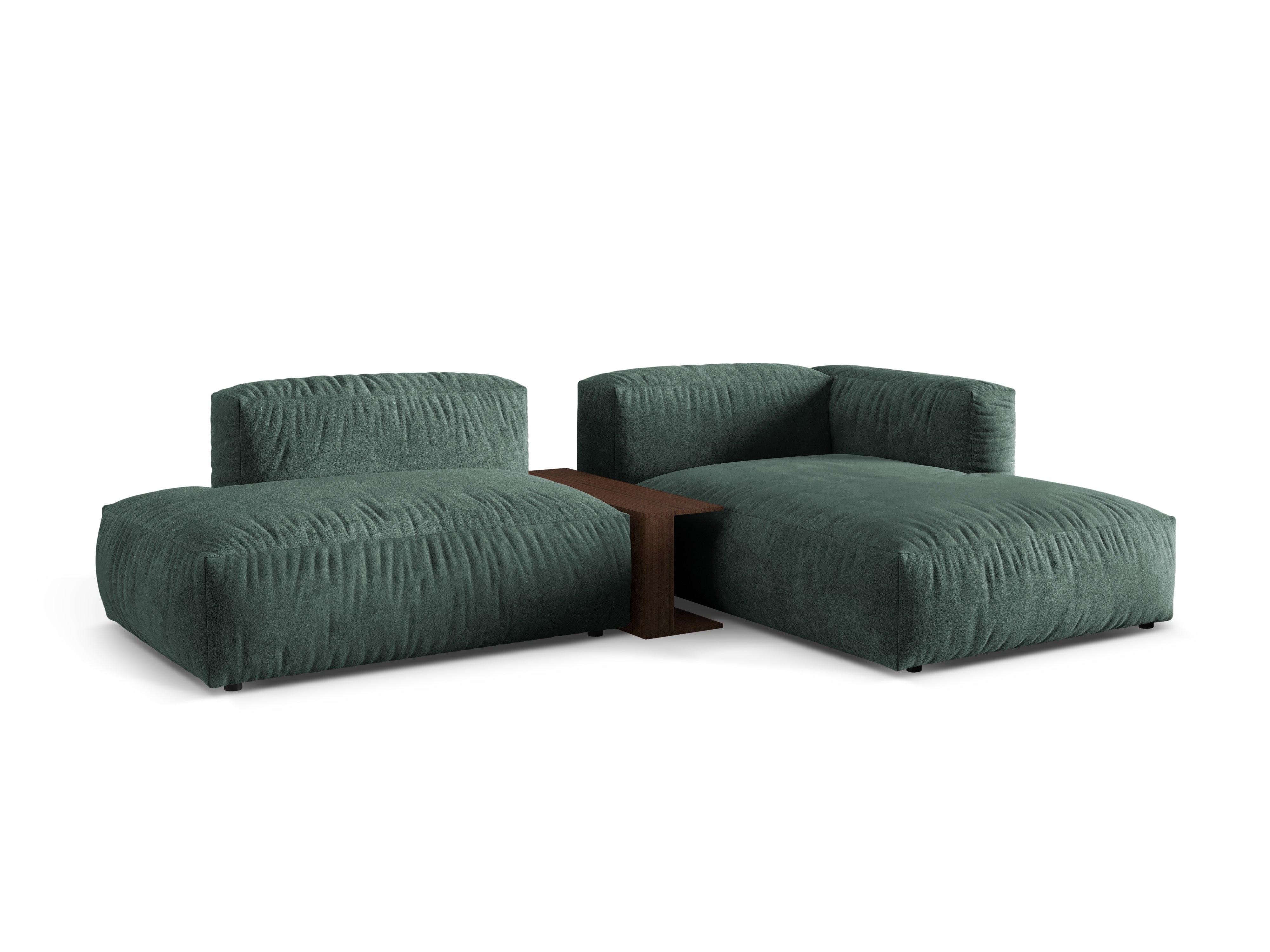 Right -sided velvet corner with Martin Petrol table