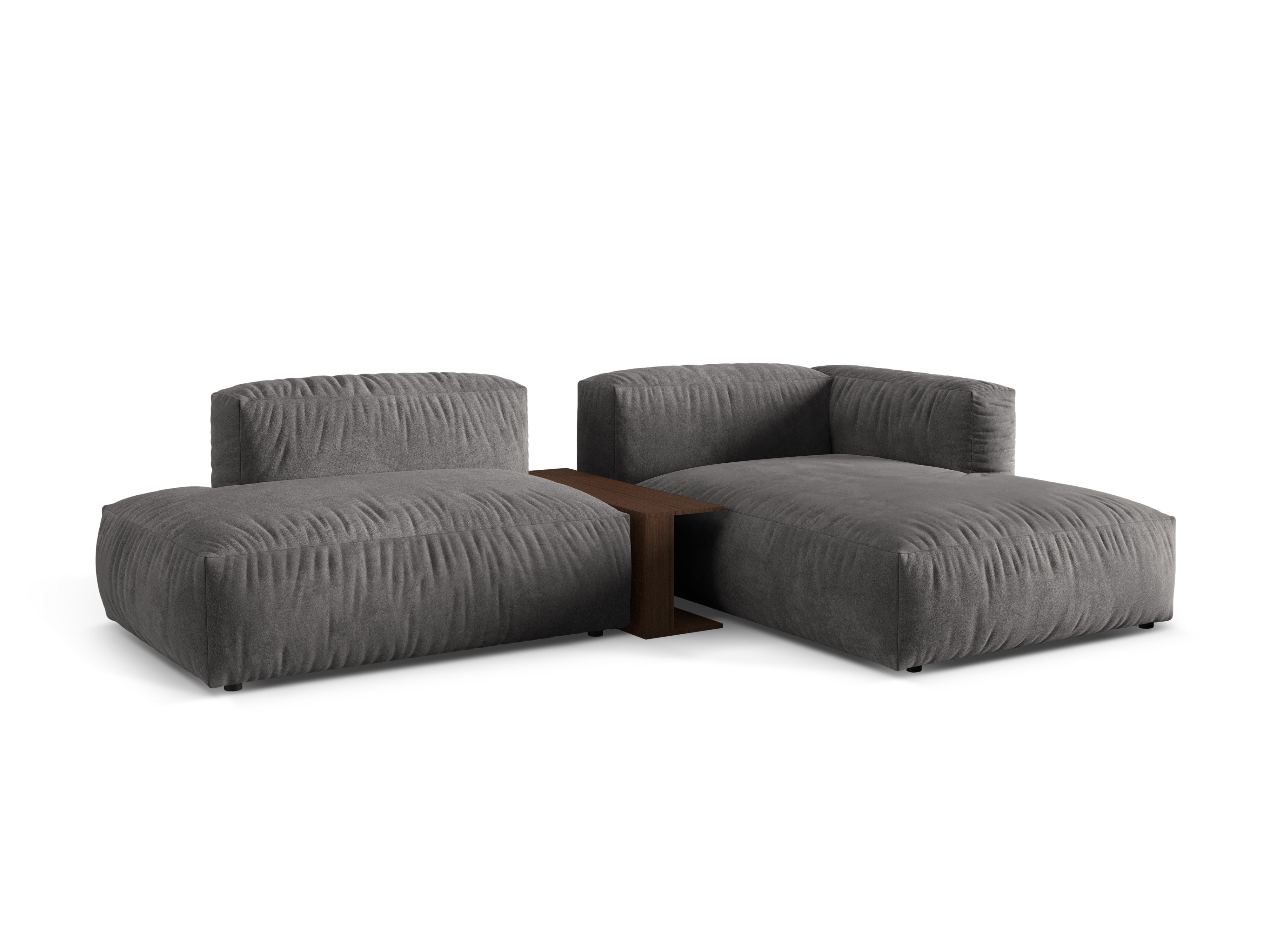 Right -sided velvet corner with Martin Gray table