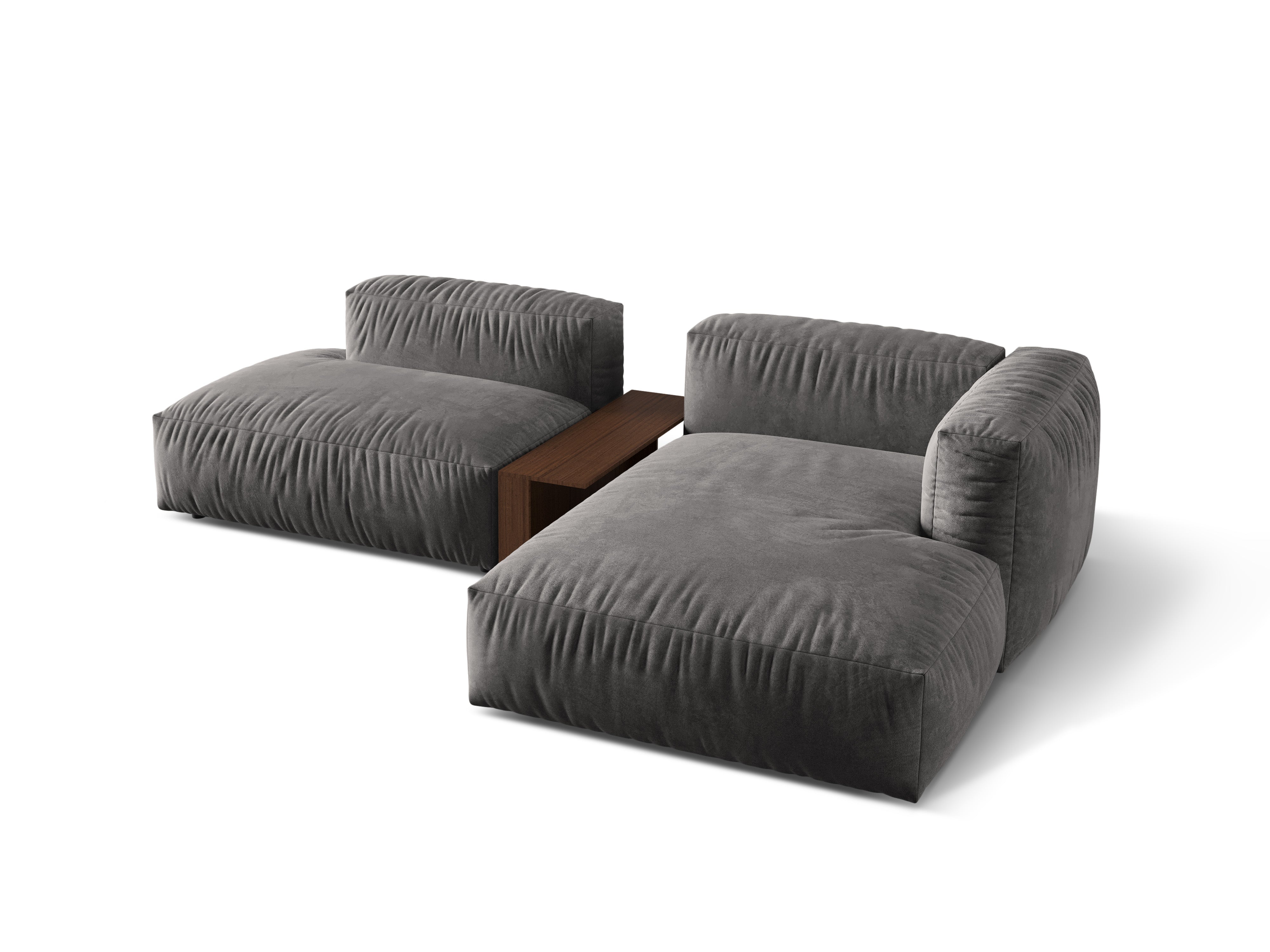 Right -sided velvet corner with Martin Gray table