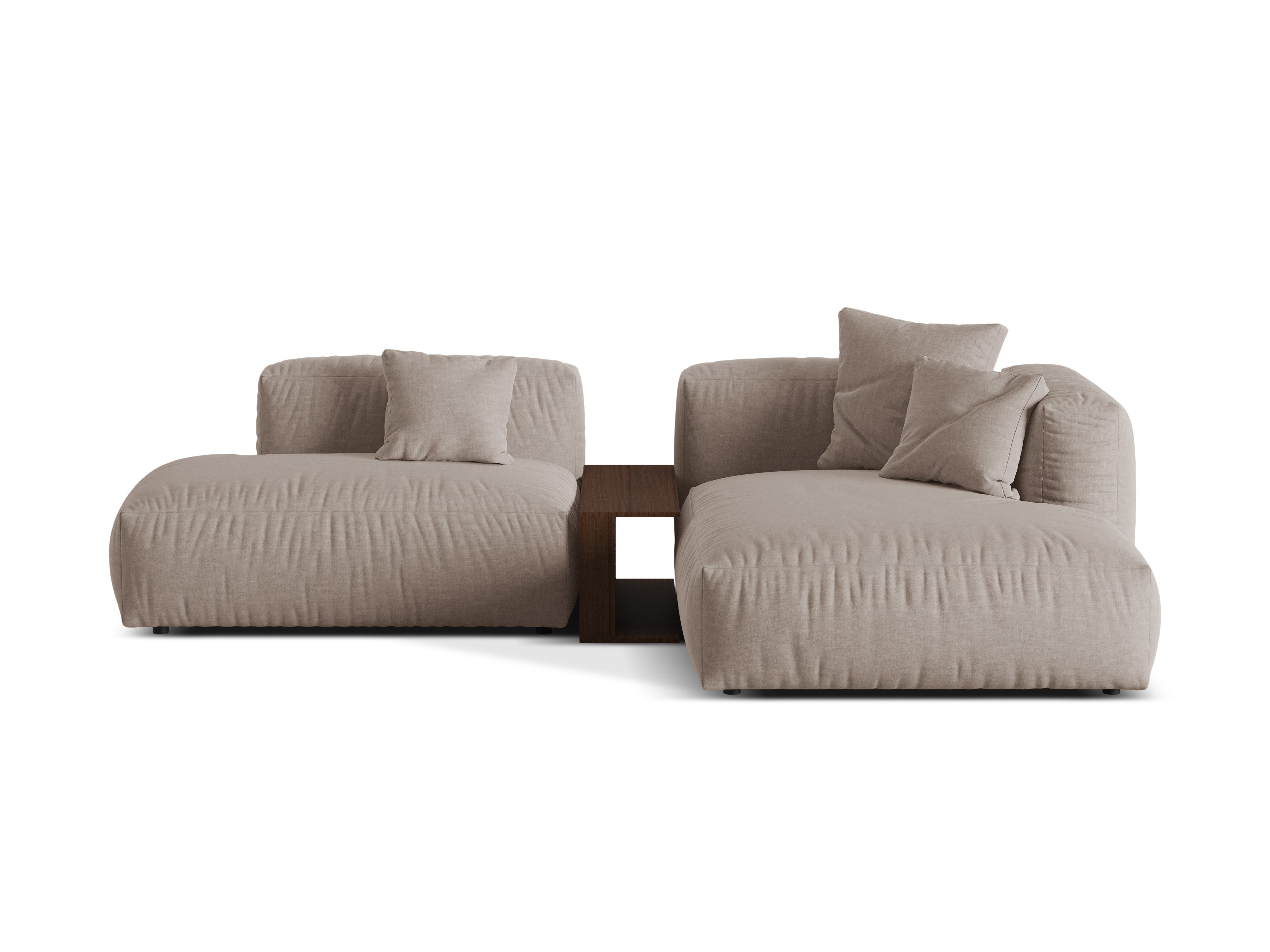 Right -sided corner with a dark beige Martin table