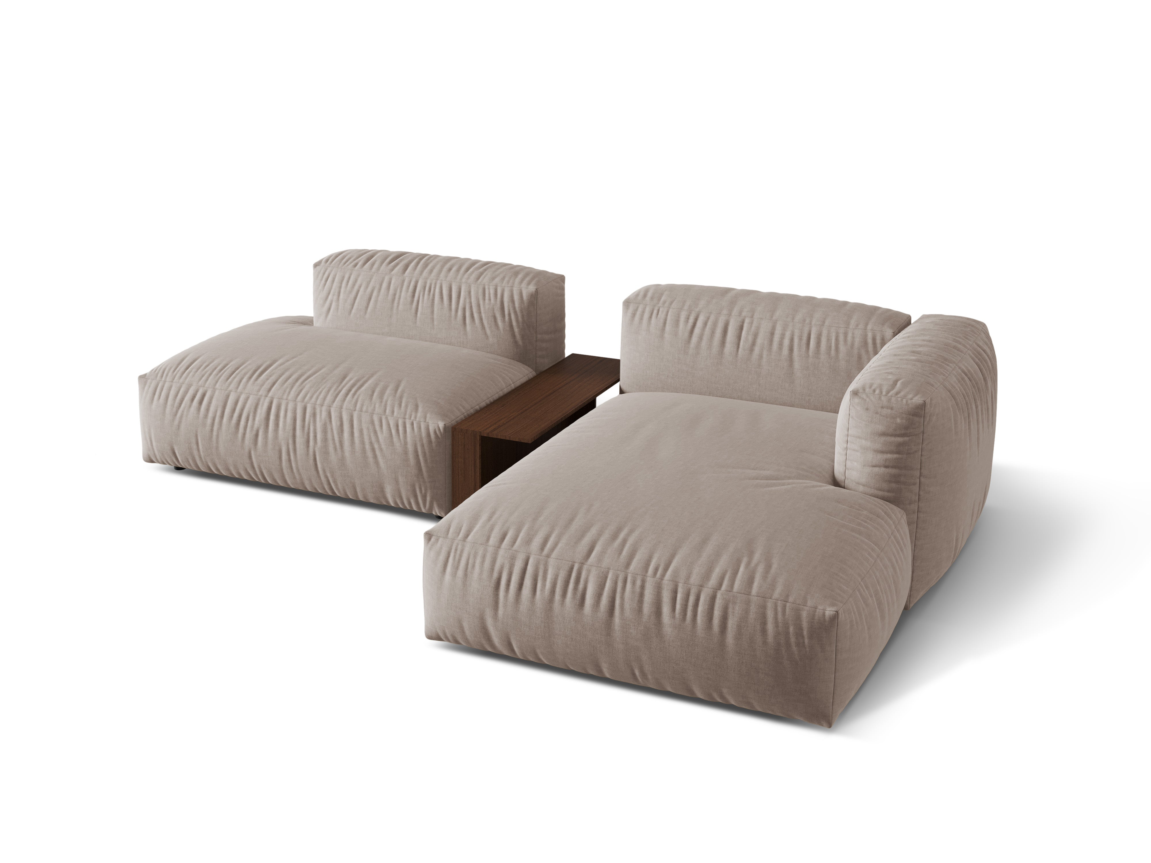 Right -sided corner with a dark beige Martin table