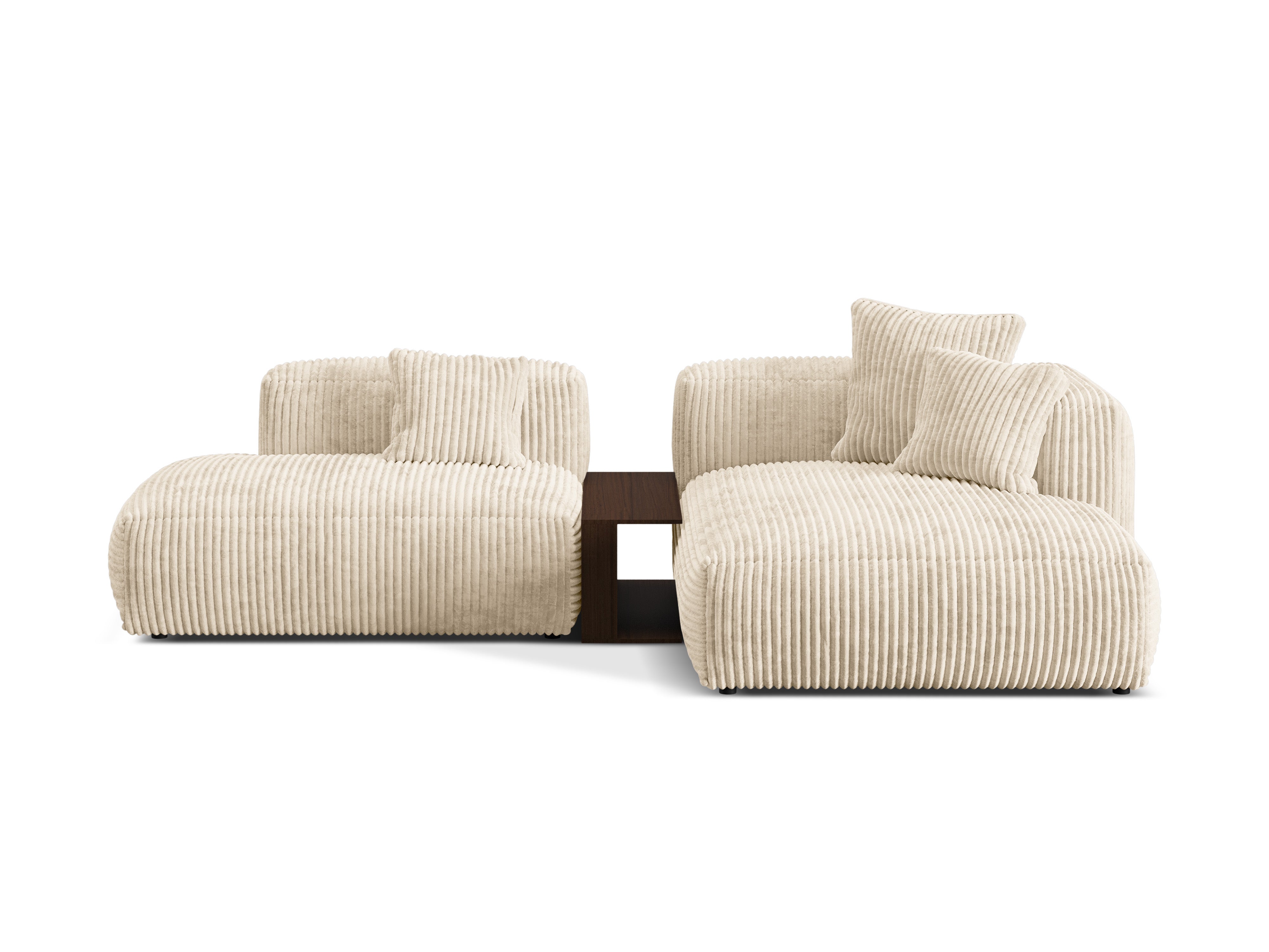 Right -sided corner with a Martin table light beige corduroy