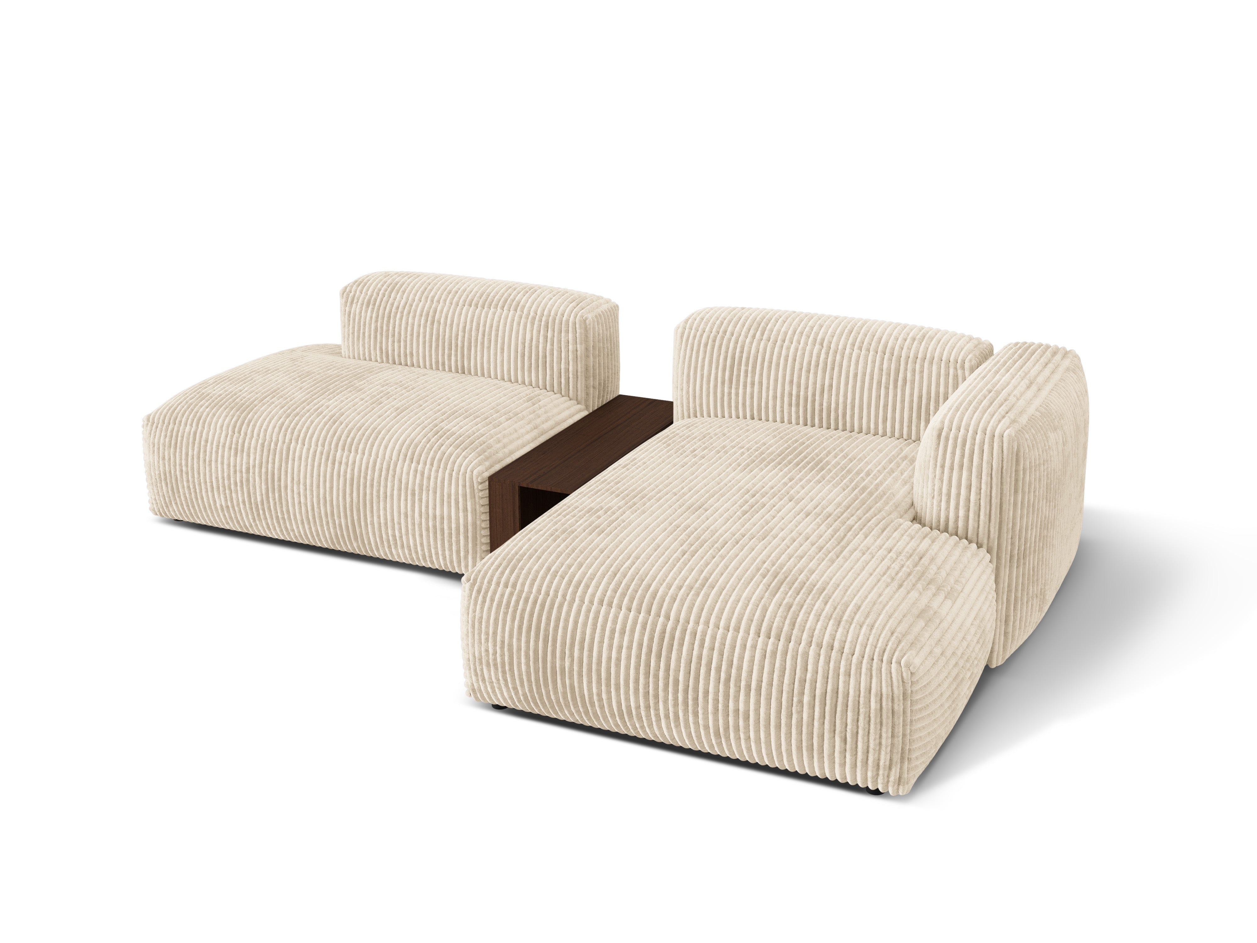 Right -sided corner with a Martin table light beige corduroy