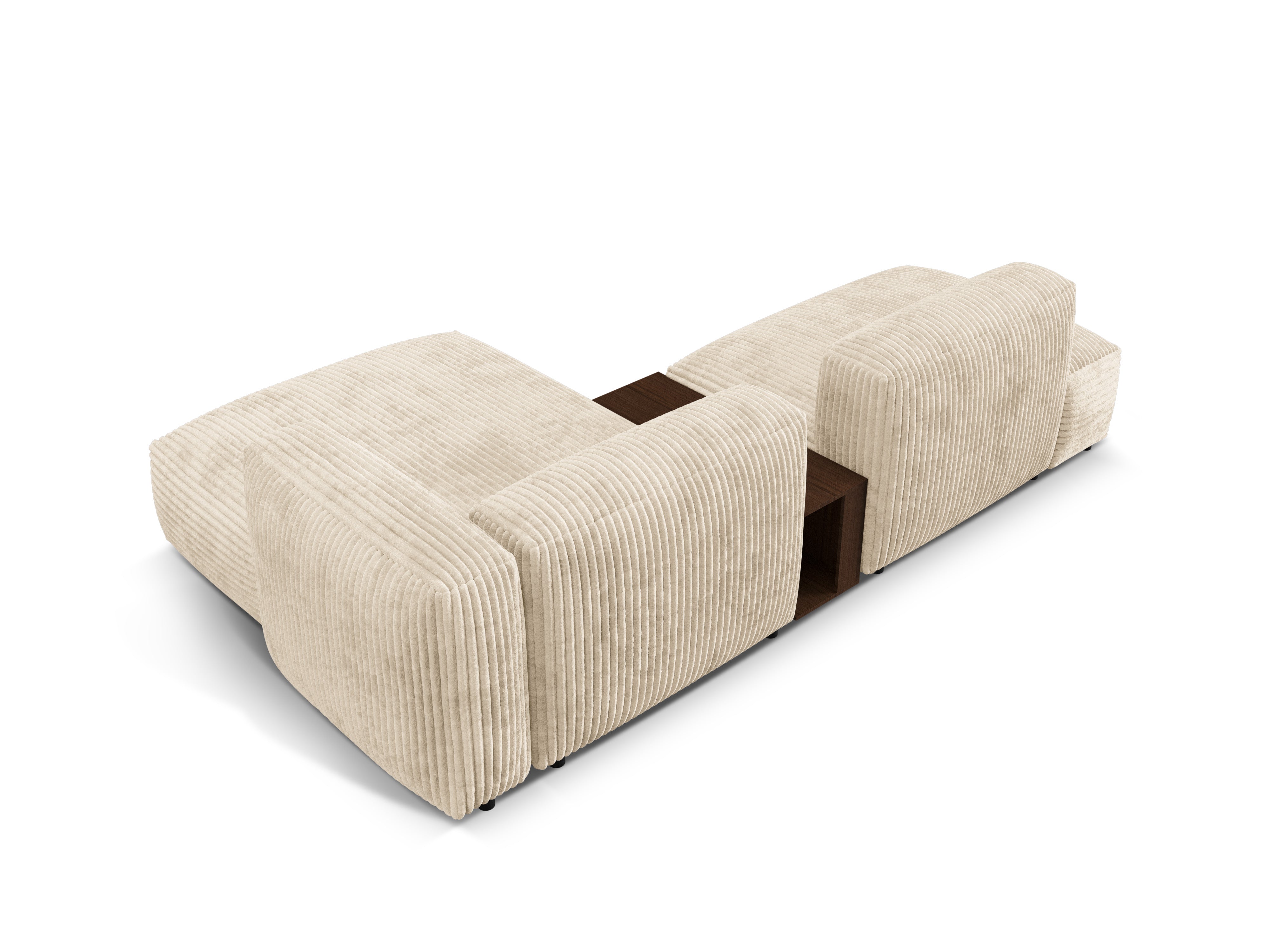 Right -sided corner with a Martin table light beige corduroy