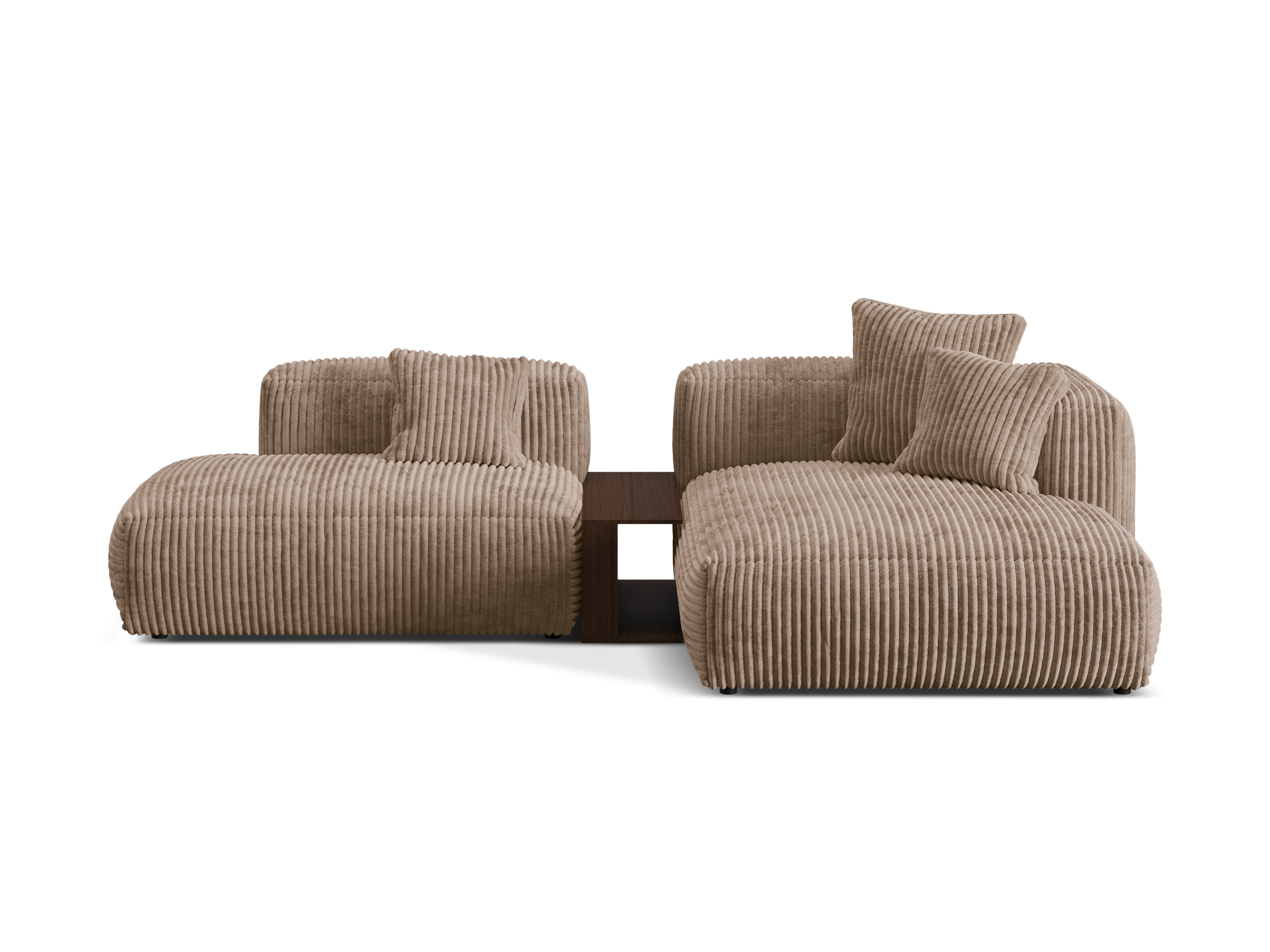 Right -sided corner with a Martin table Dark beige corduroy