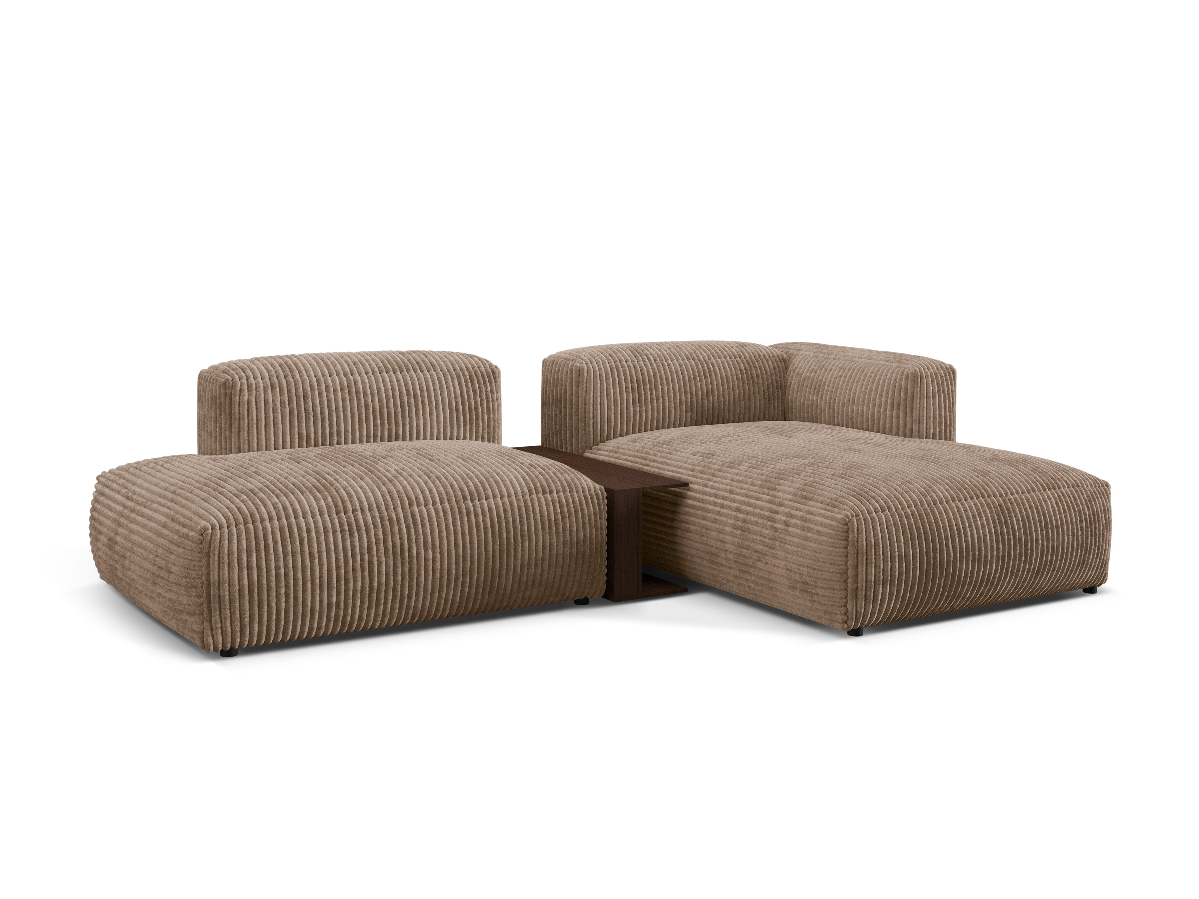 Right -sided corner with a Martin table Dark beige corduroy